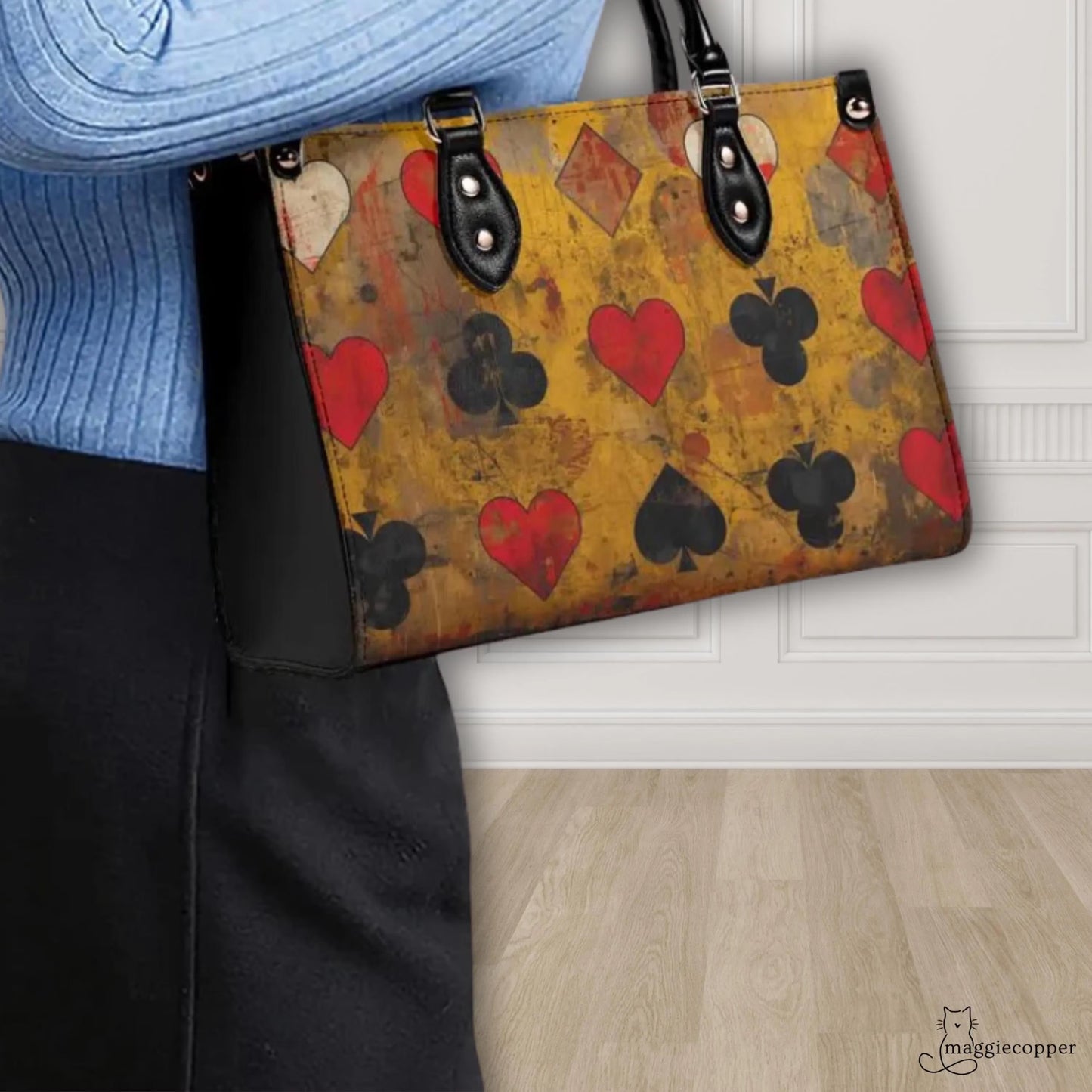 Grunge Poker Women's PU Leather Shoulder Handbag