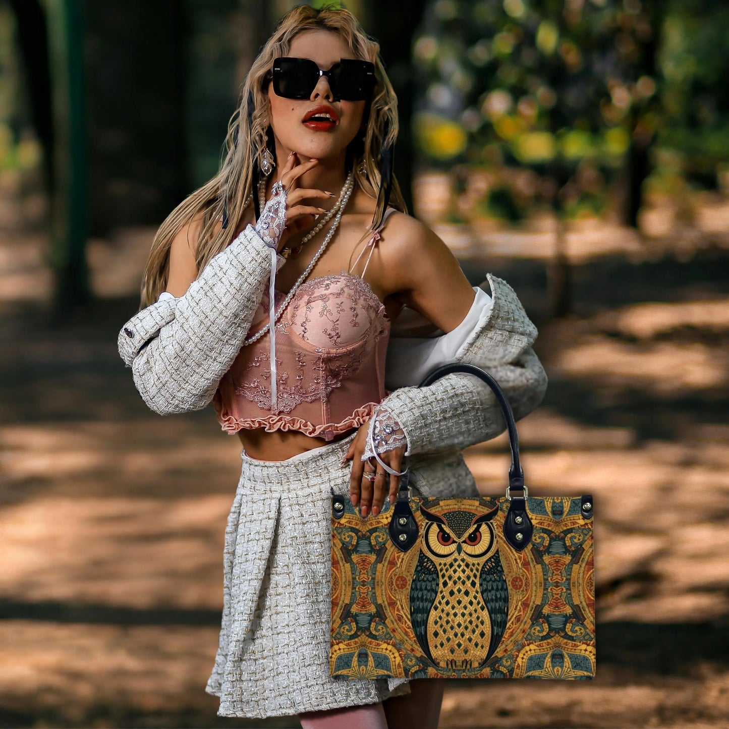 Owl Women's PU Leather Shoulder Handbag