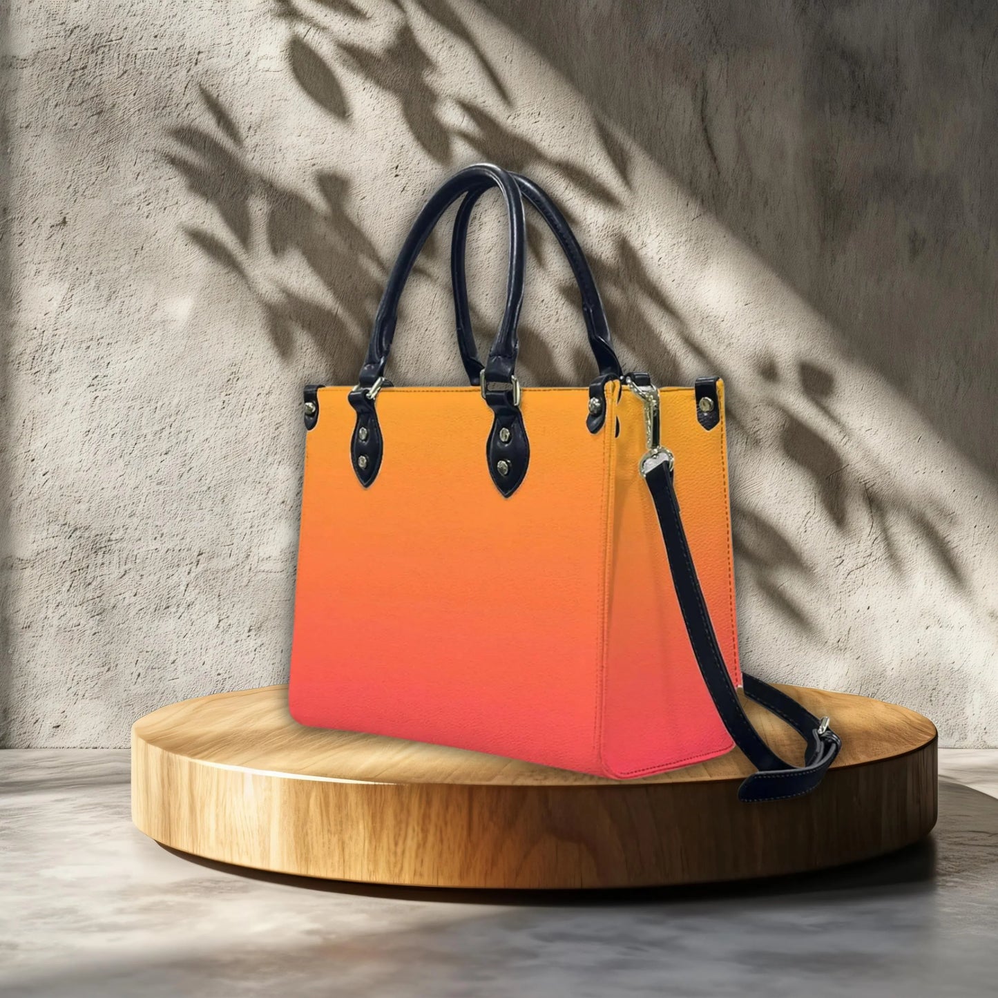 Orange Ombre Women's PU Leather Shoulder Handbag