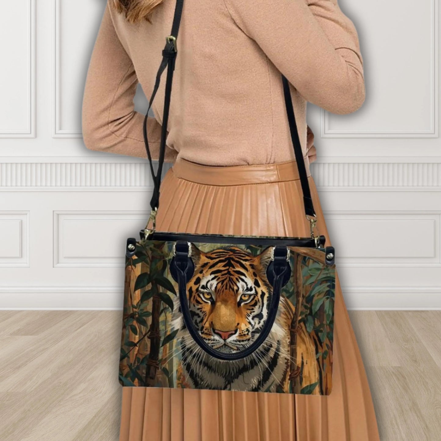 Tiger Women's PU Leather Shoulder Handbag