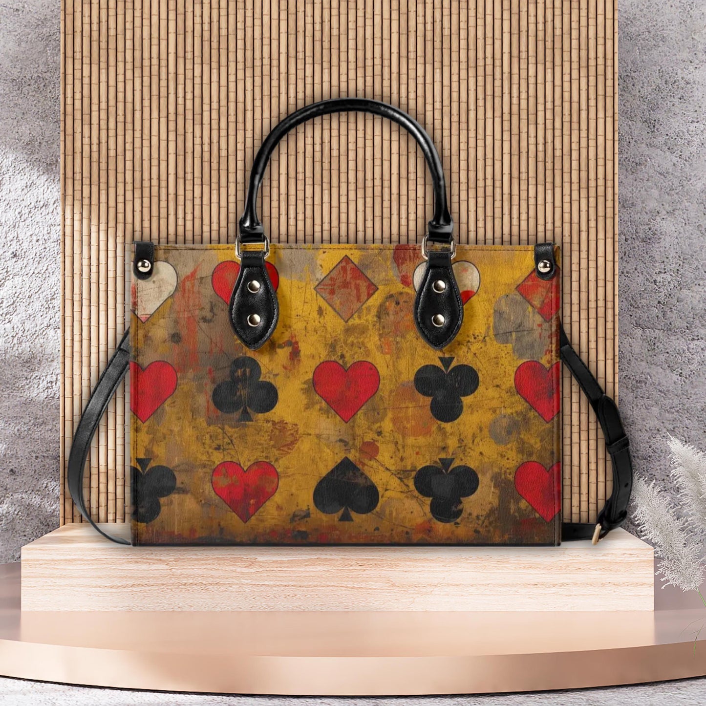 Grunge Poker Women's PU Leather Shoulder Handbag