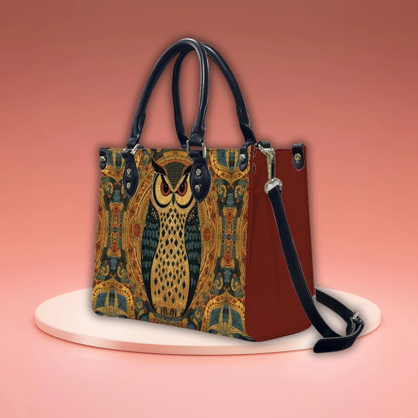 Owl Women's PU Leather Shoulder Handbag