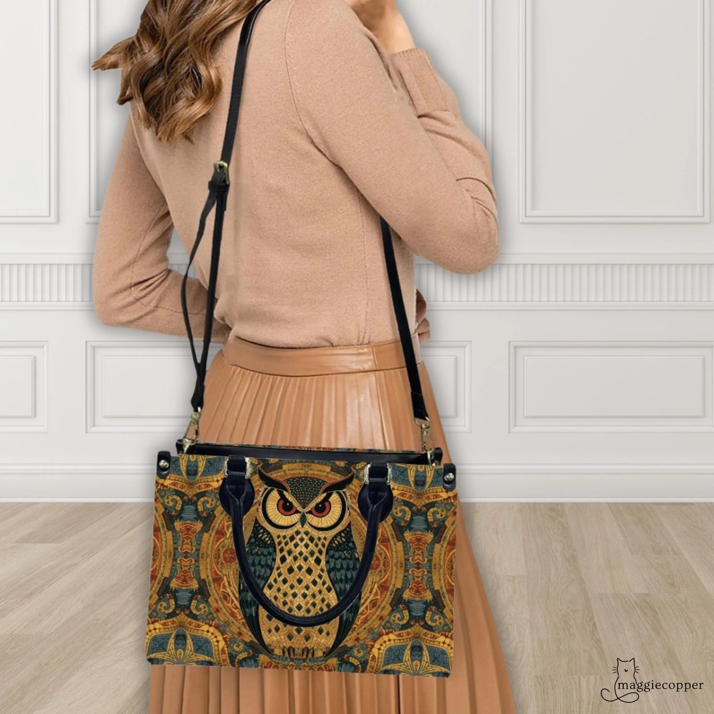 Owl Women's PU Leather Shoulder Handbag