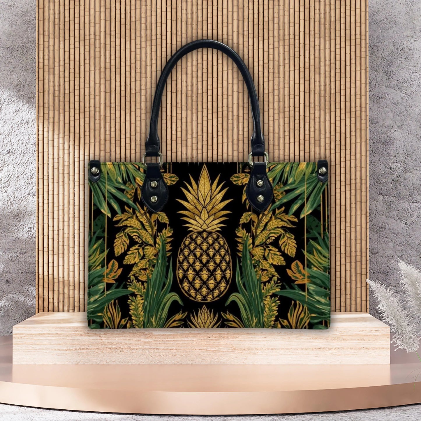 Golden Pineapple Women's PU Leather Shoulder Handbag