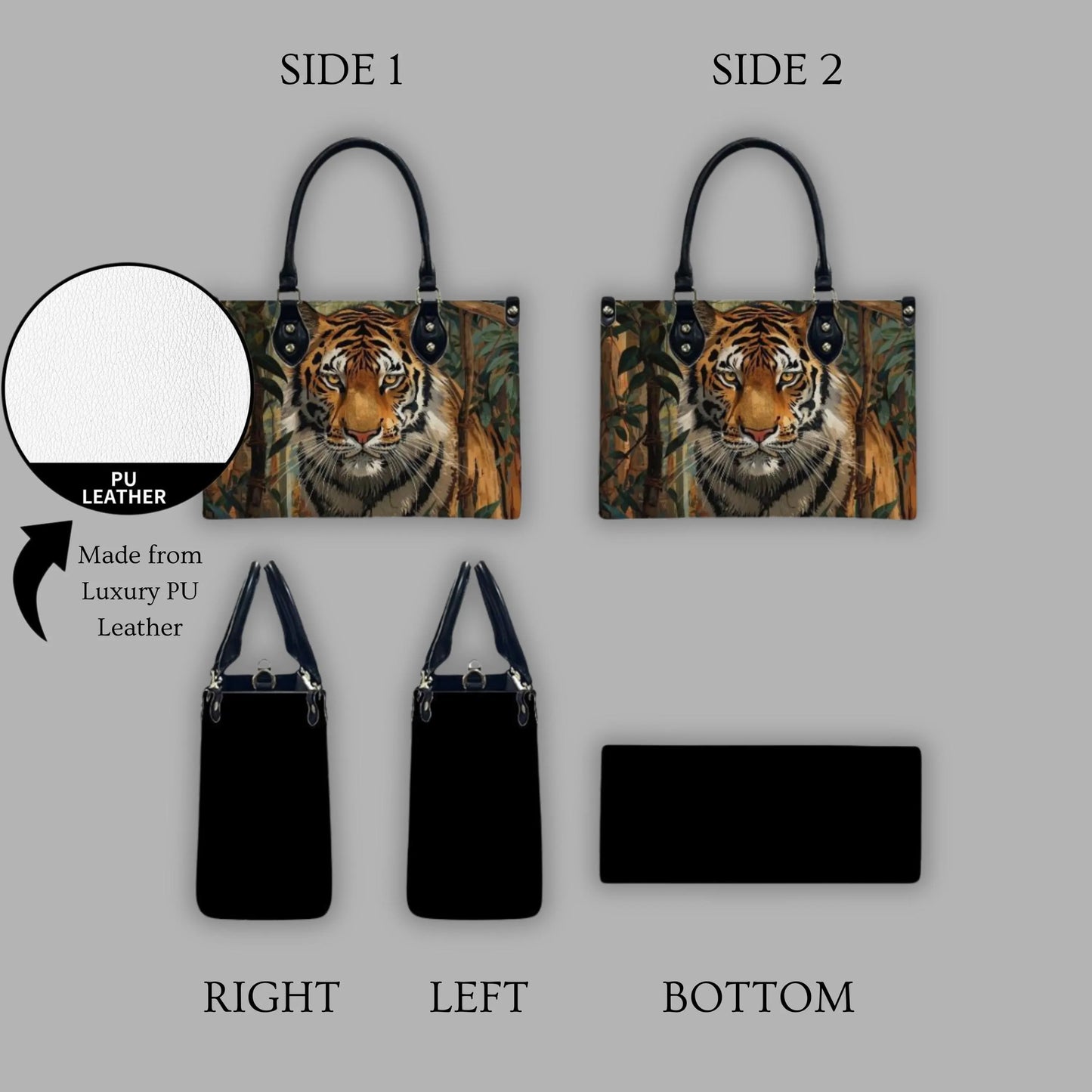 Tiger Women's PU Leather Shoulder Handbag