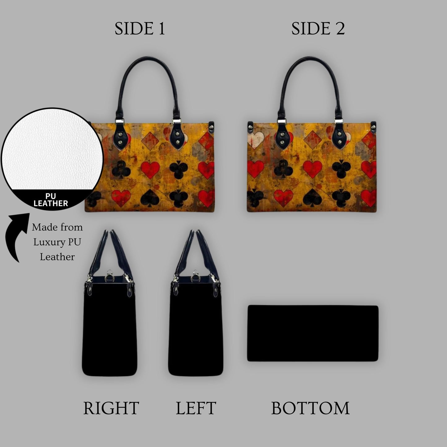 Grunge Poker Women's PU Leather Shoulder Handbag