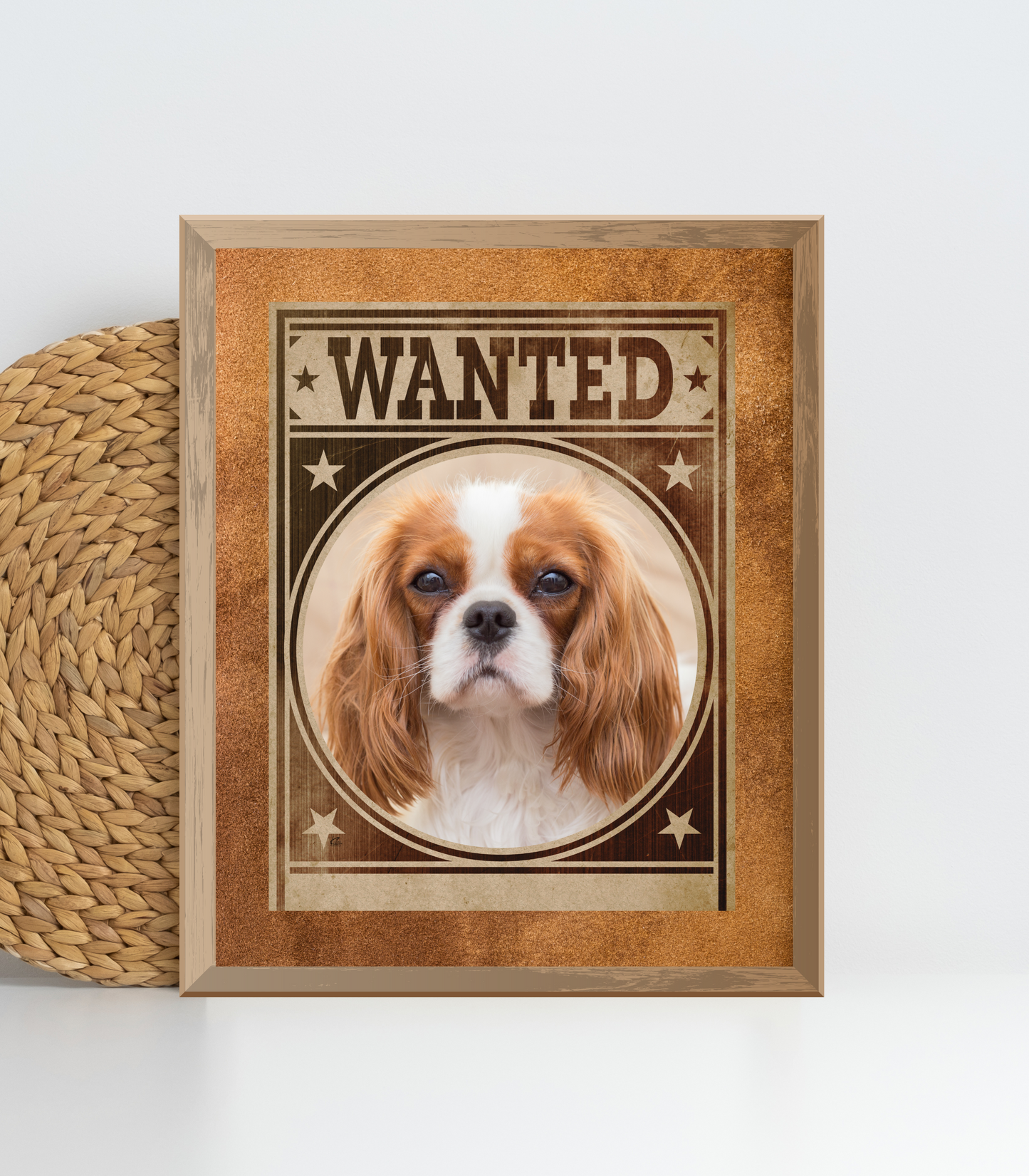 Cavalier King Charles Spaniel Mug Shot Wanted Poster