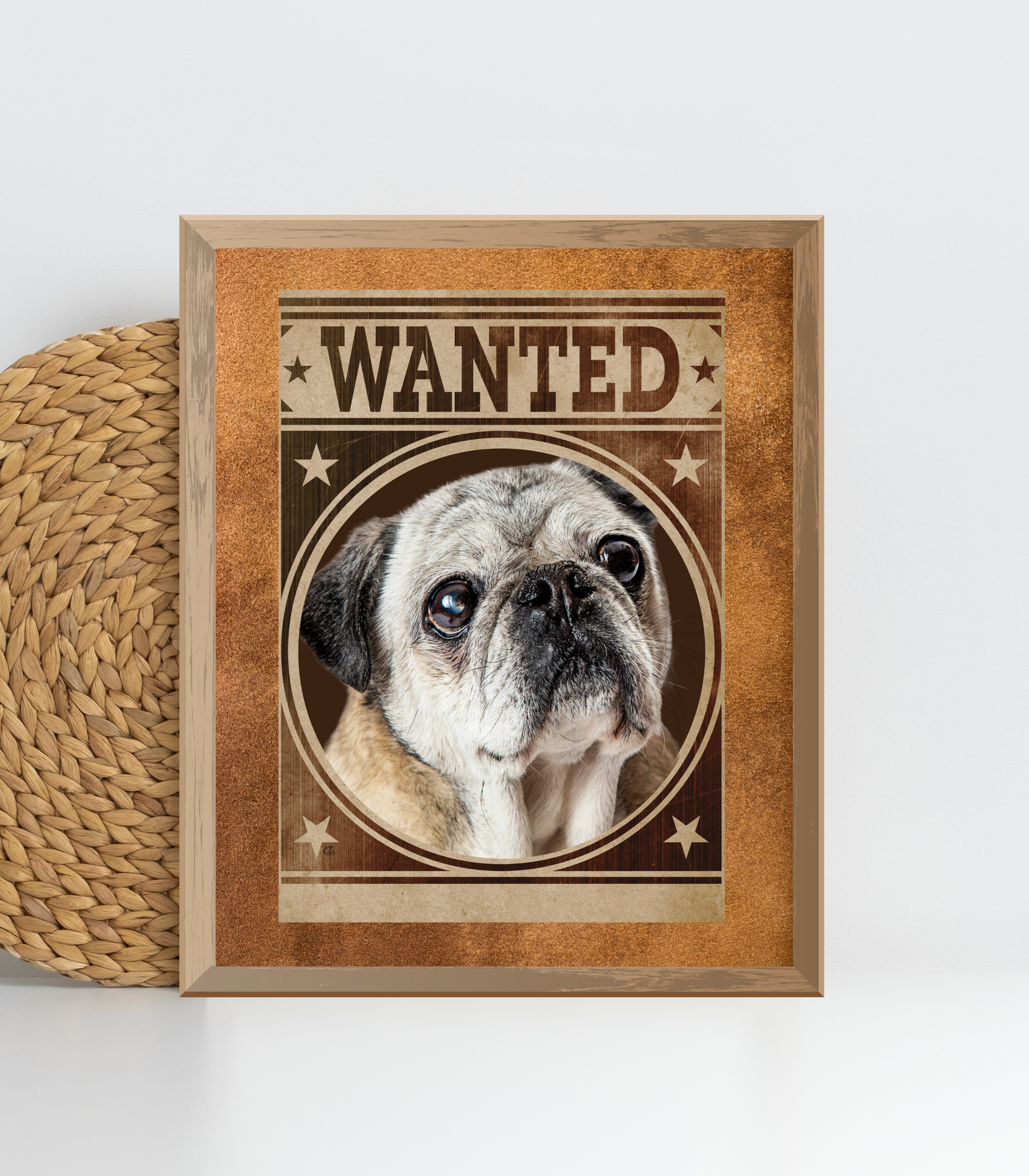 Pug Shot Wanted Poster