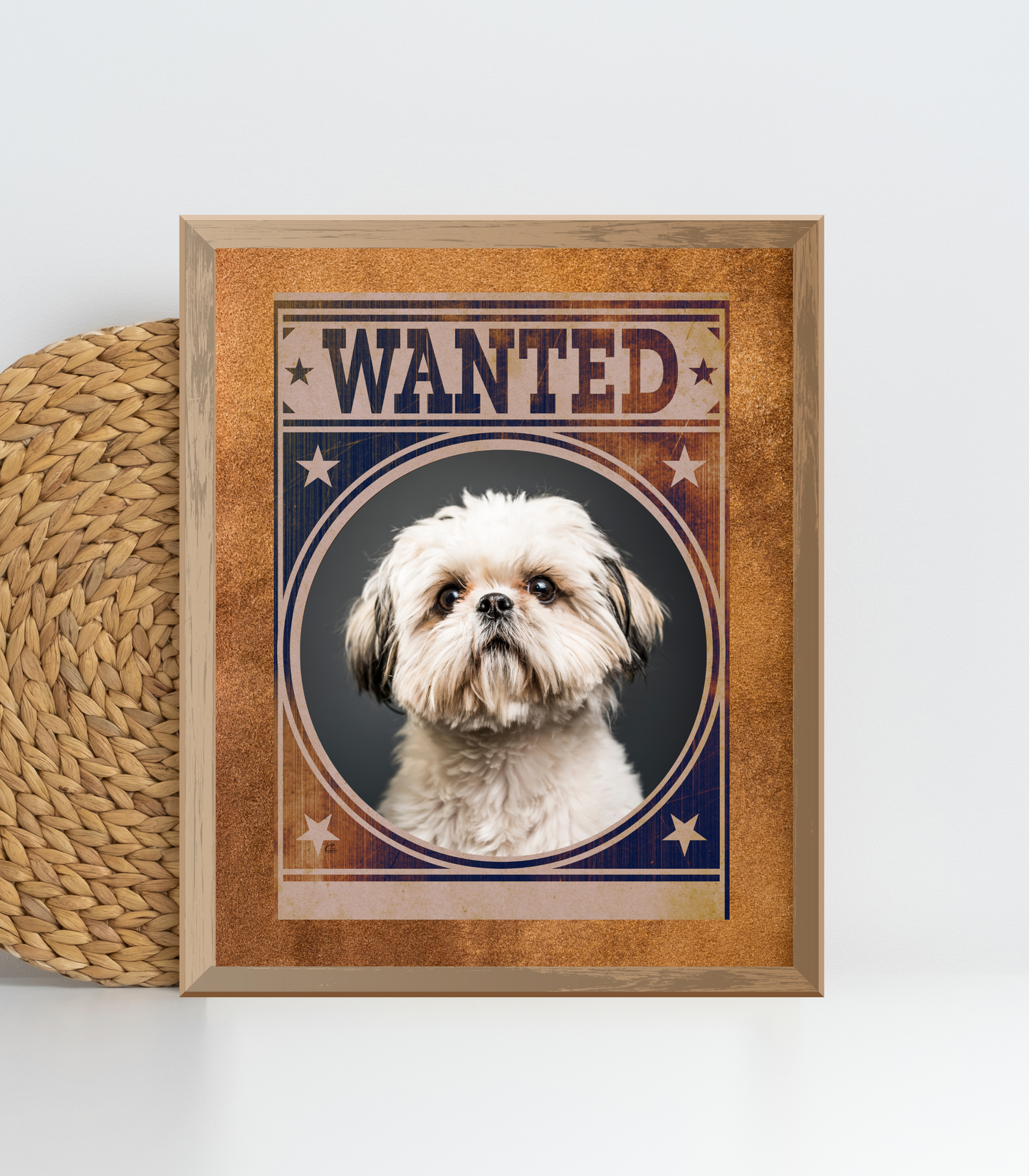 Shih Tzu Mug Shot Wanted Poster