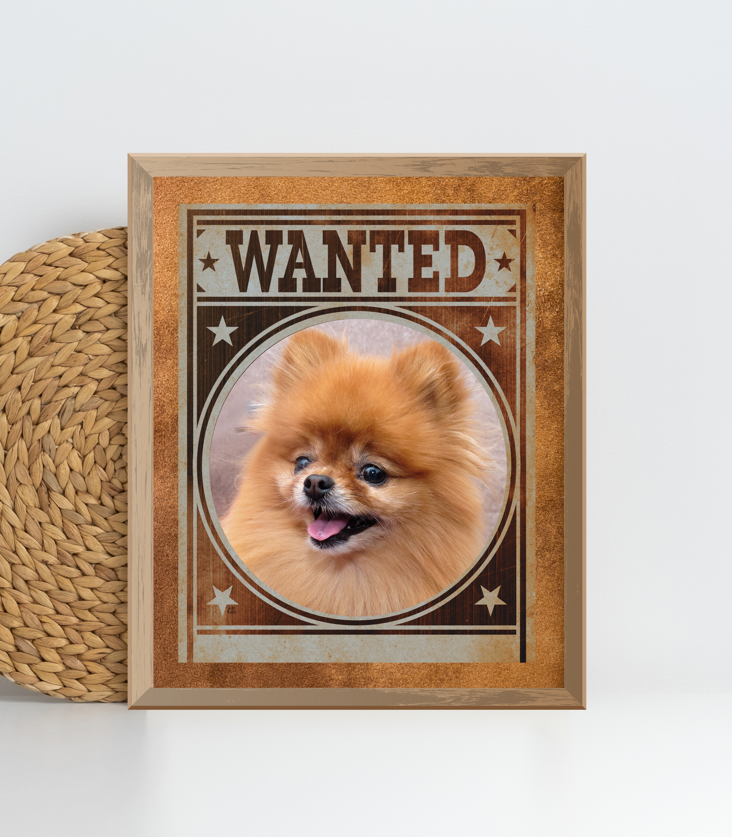 Pomeranian Mug Shot Wanted Poster