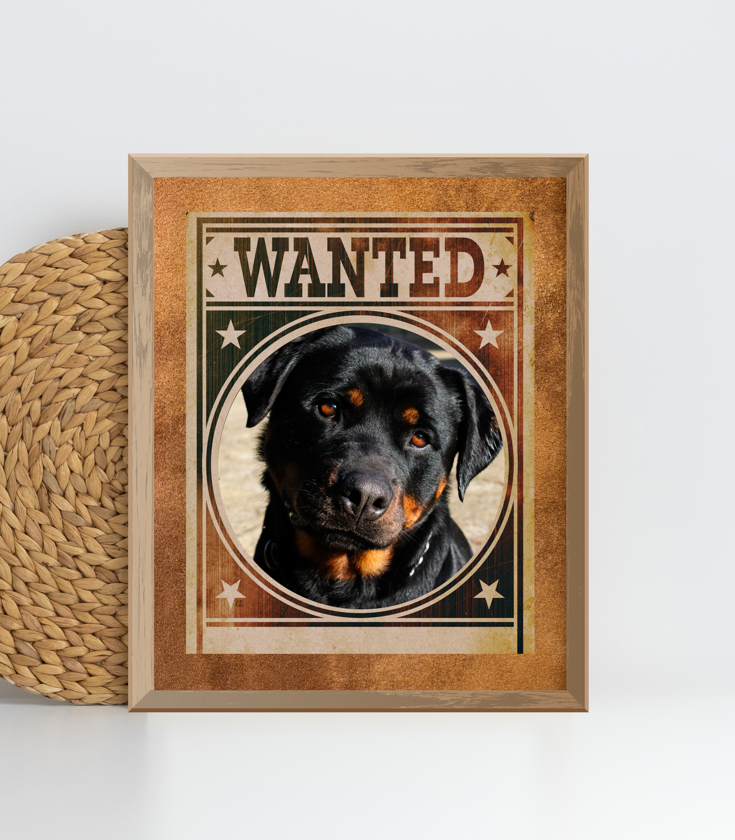 Rottweiler Mug Shot Wanted Poster