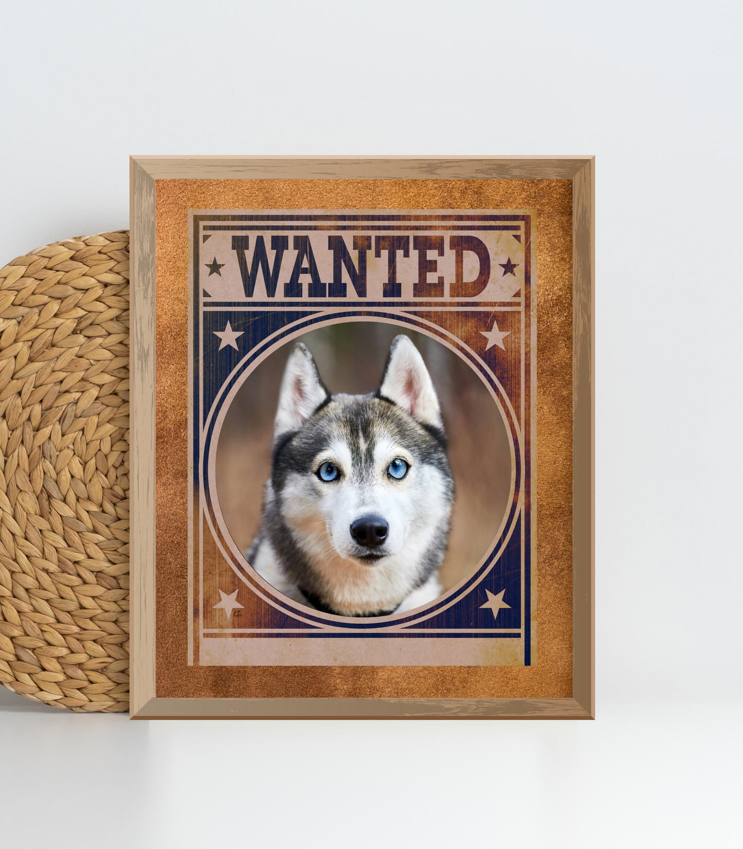 Siberian Husky Mug Shot Wanted Poster