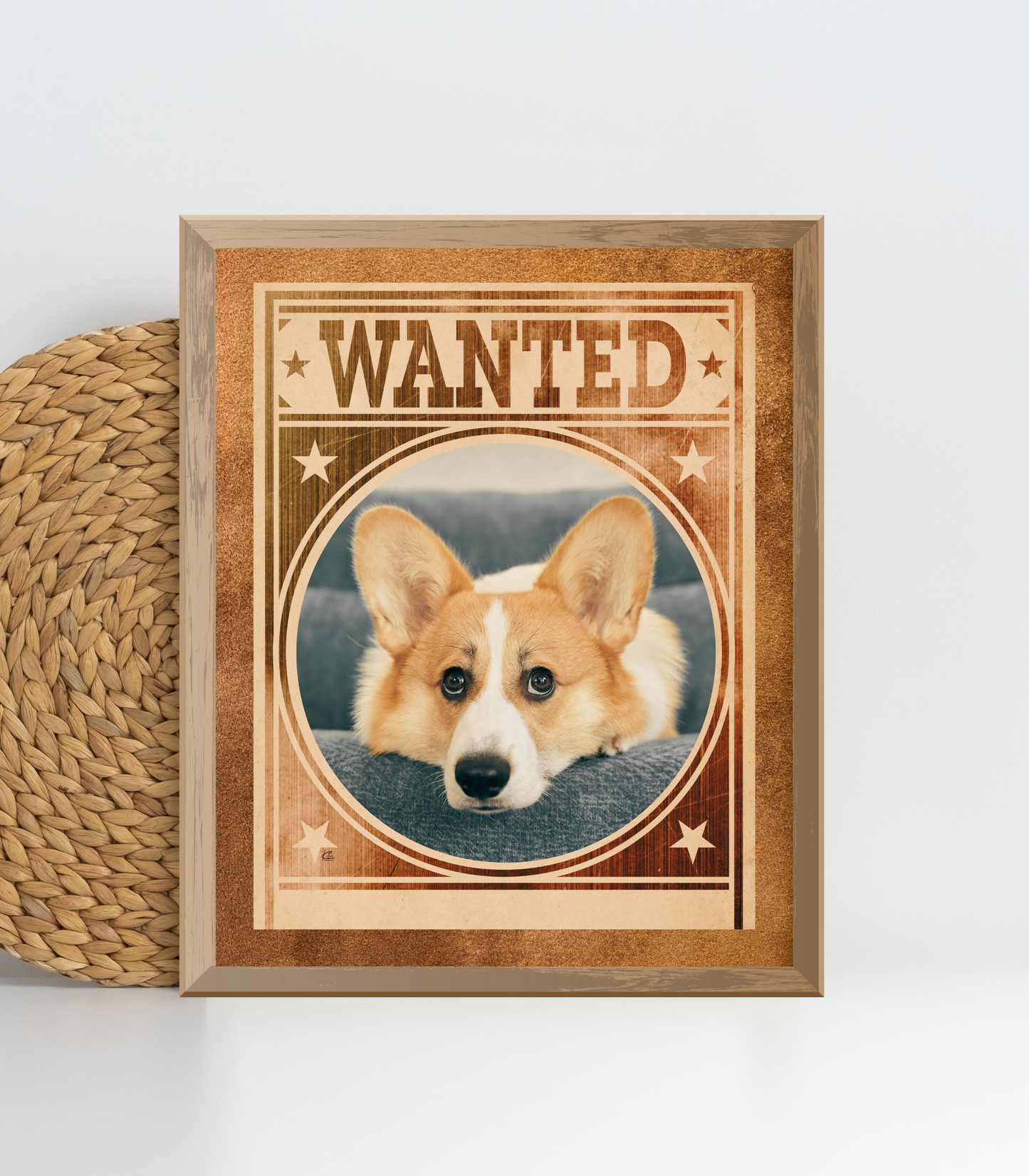 Corgi Mug Shot Wanted Poster