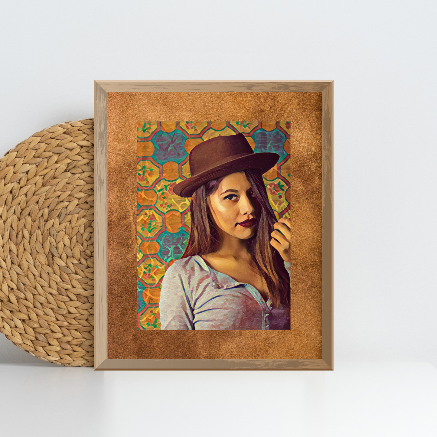 Louisa Latino Woman in Brown Hat Art Poster