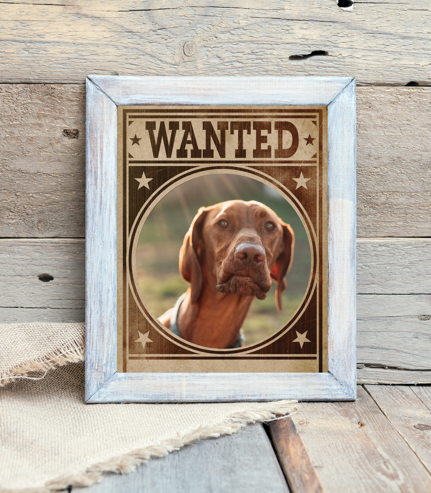 Pointer Mug Shot Wanted Poster