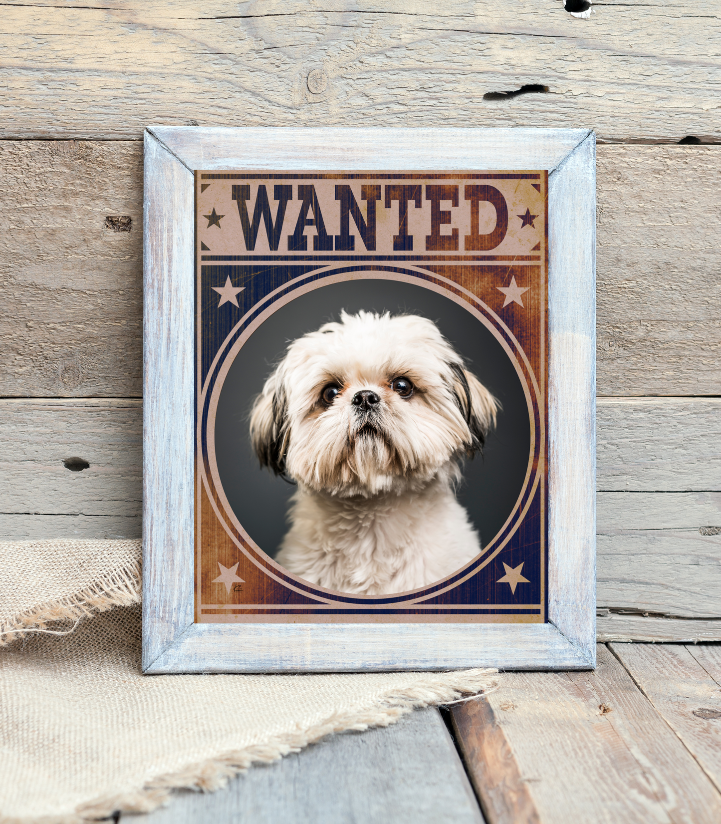 Shih Tzu Mug Shot Wanted Poster