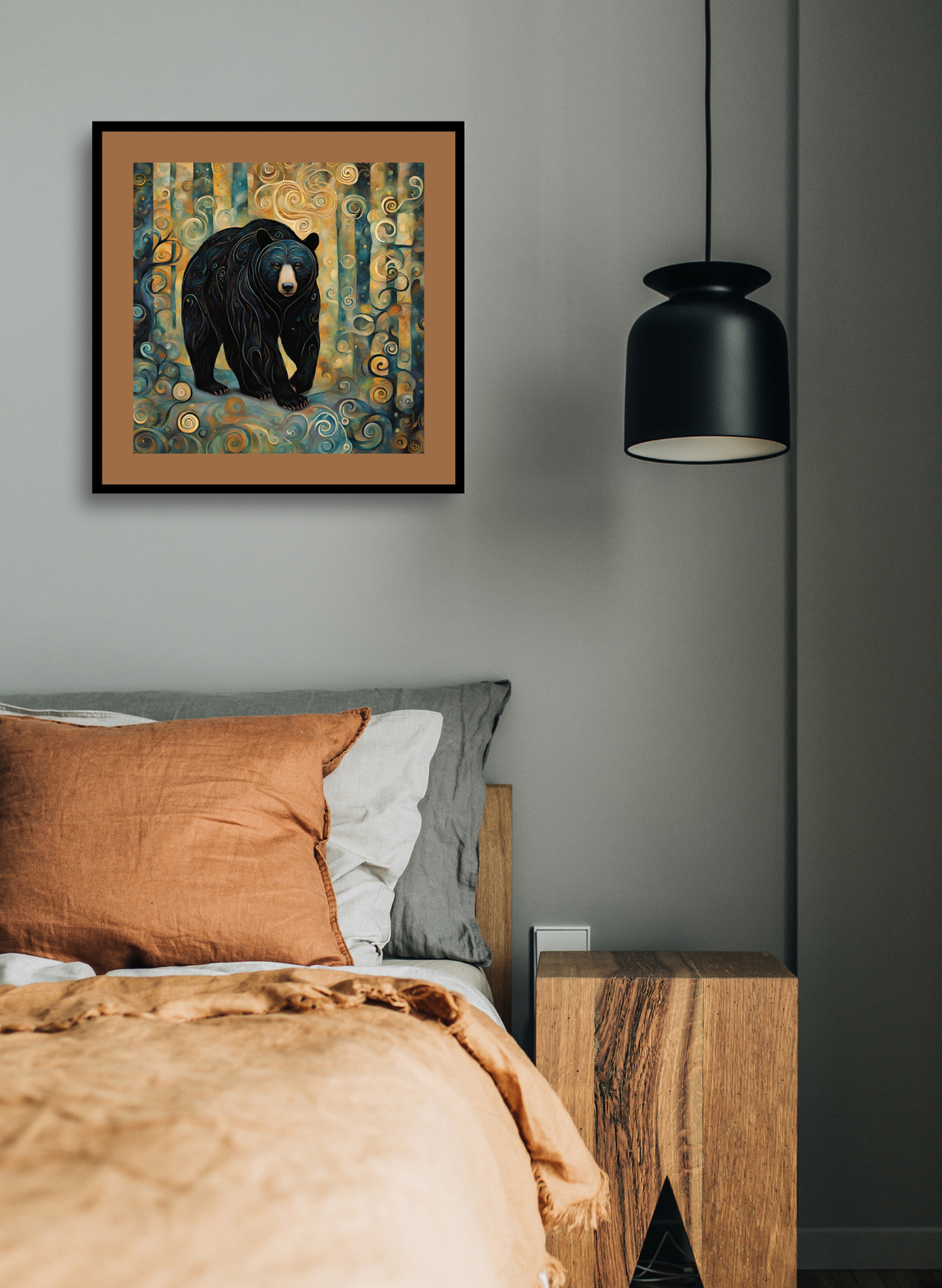 Mountain Forest Black Bear Poster