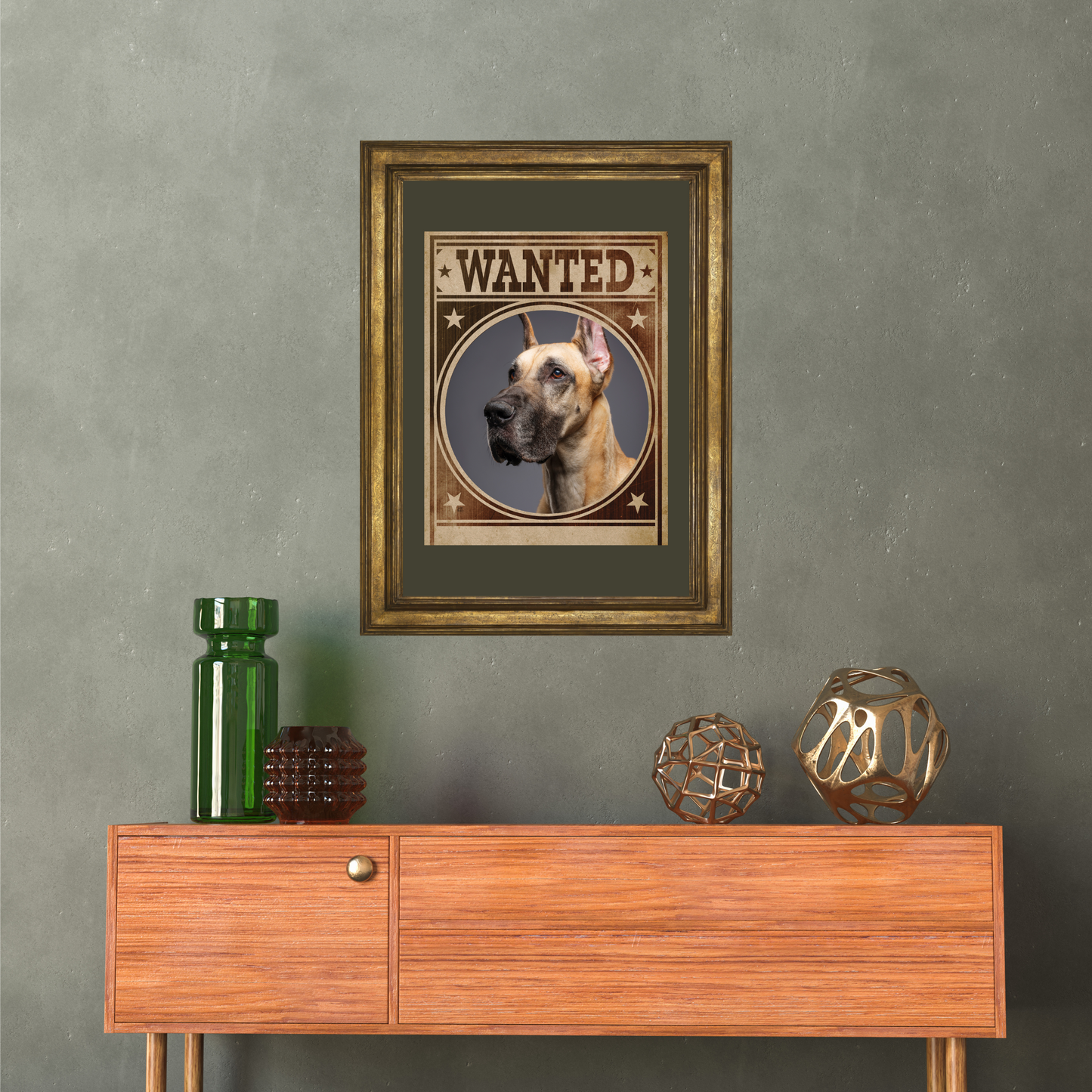 Great Dane Mug Shot Wanted Poster