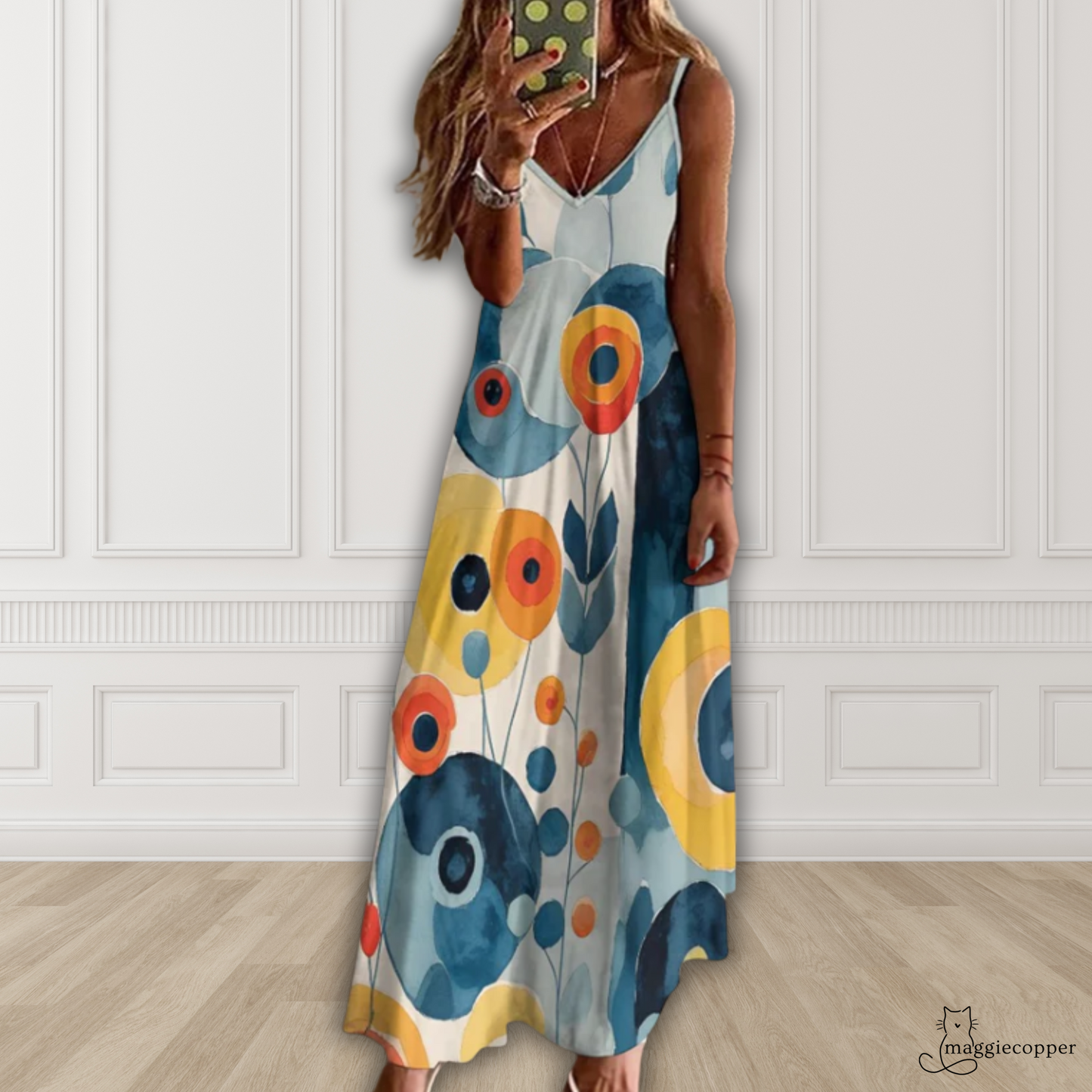 Willa Abstract Floral Women's Summer Fashion Slip Dress