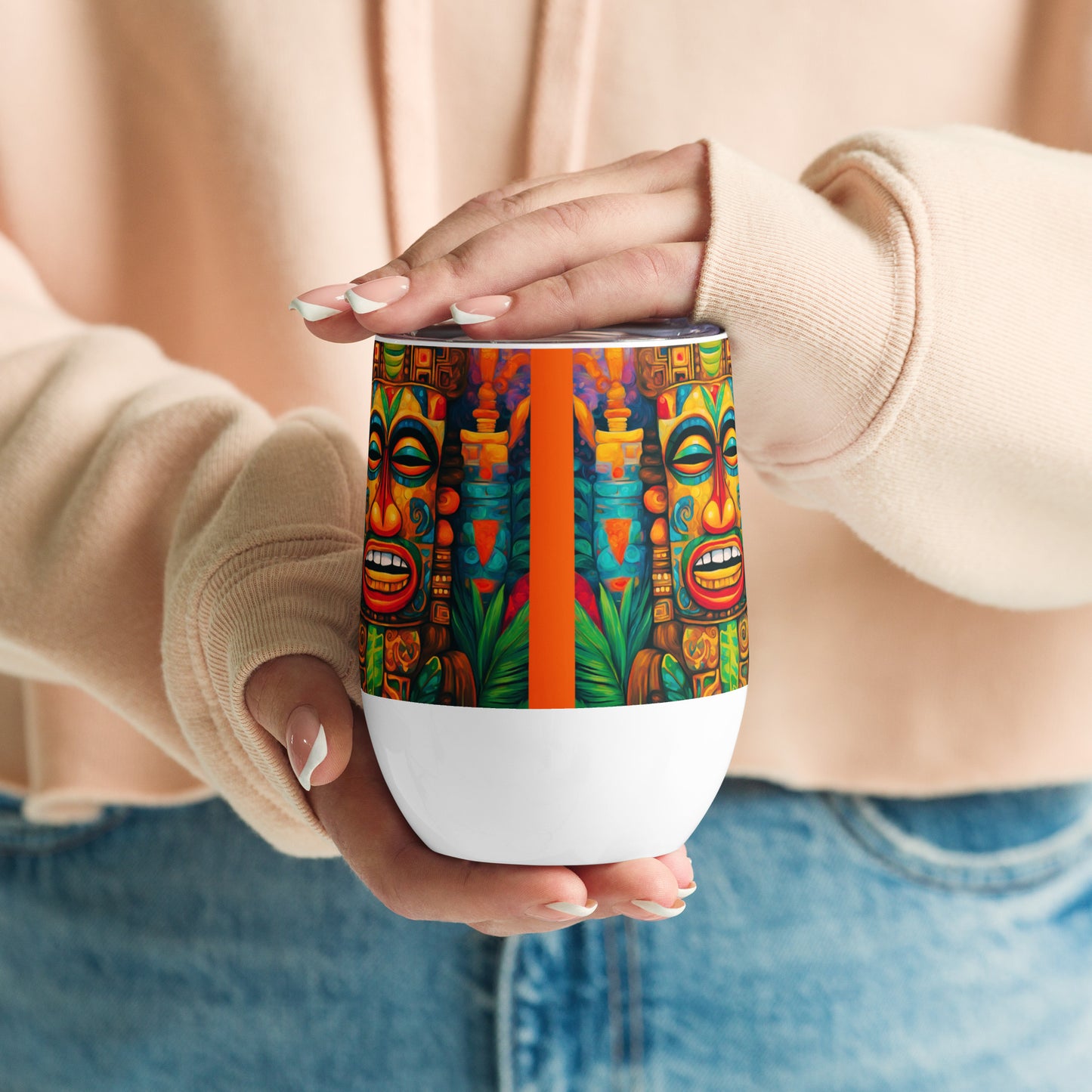 Happy Tiki Wine tumbler