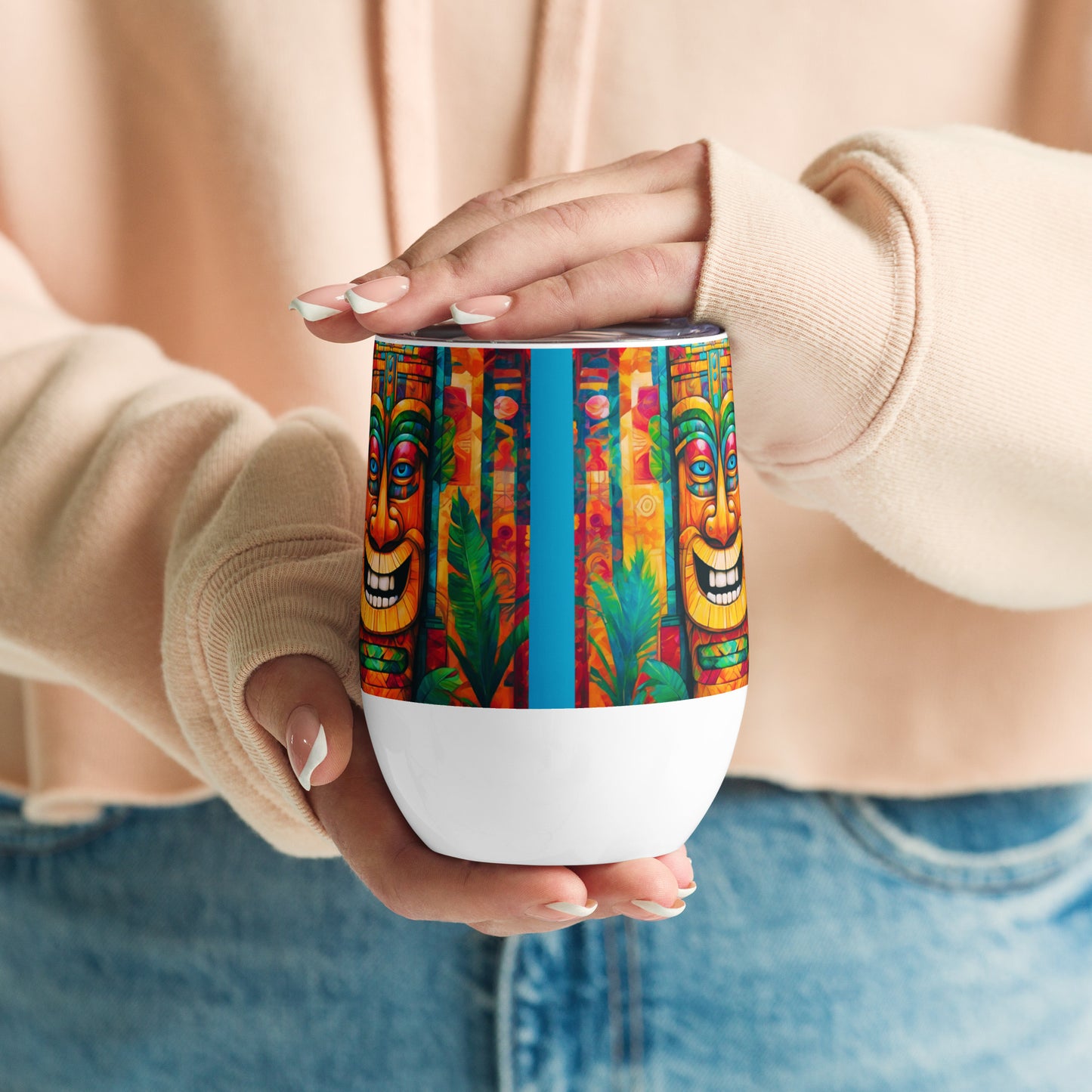 The Tiki Knows Wine tumbler