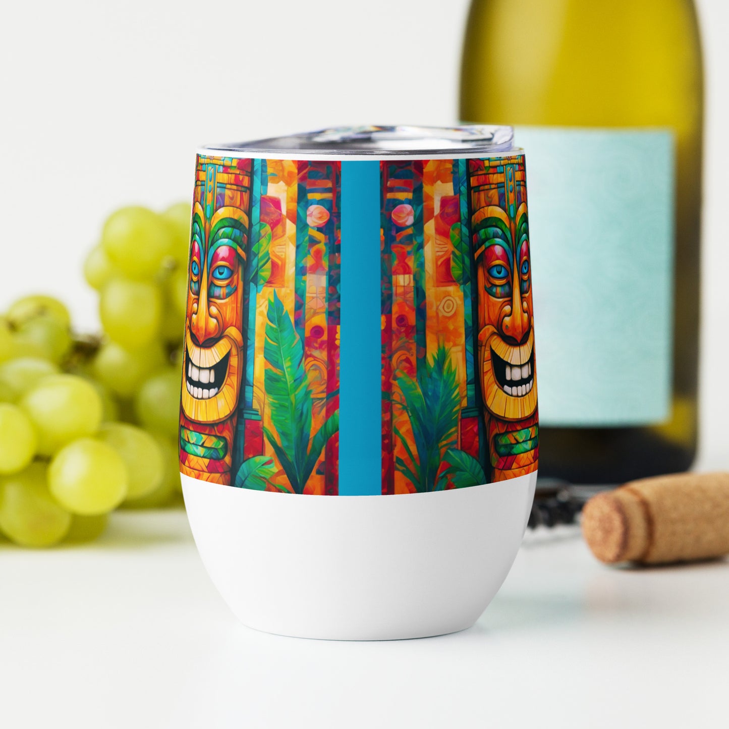 The Tiki Knows Wine tumbler