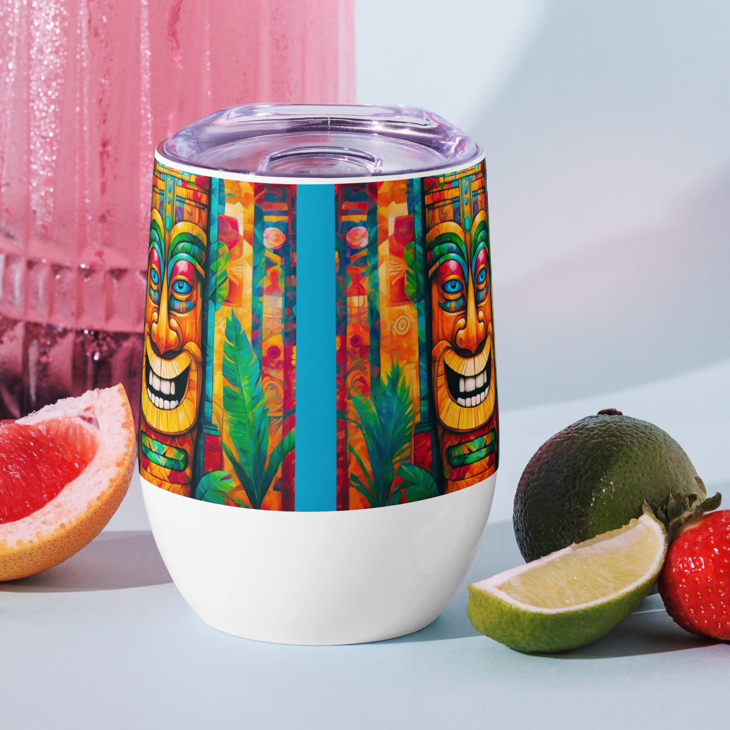 The Tiki Knows Wine tumbler