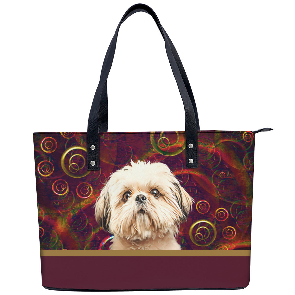 Shih Tzu PU Leather Handbag Tote