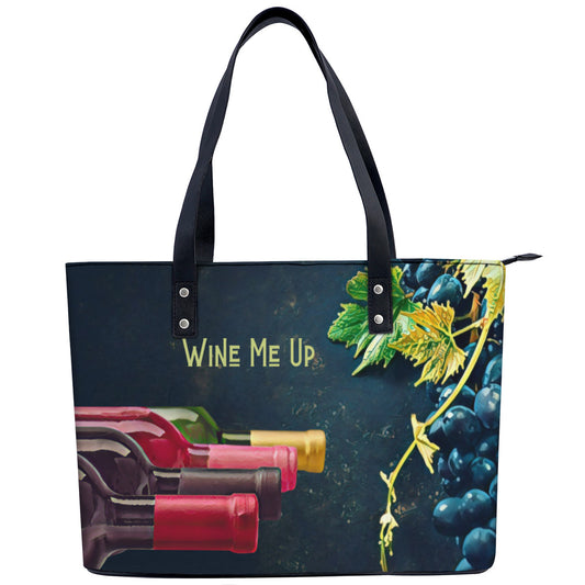 Wine Me Up PU Leather Handbag Tote