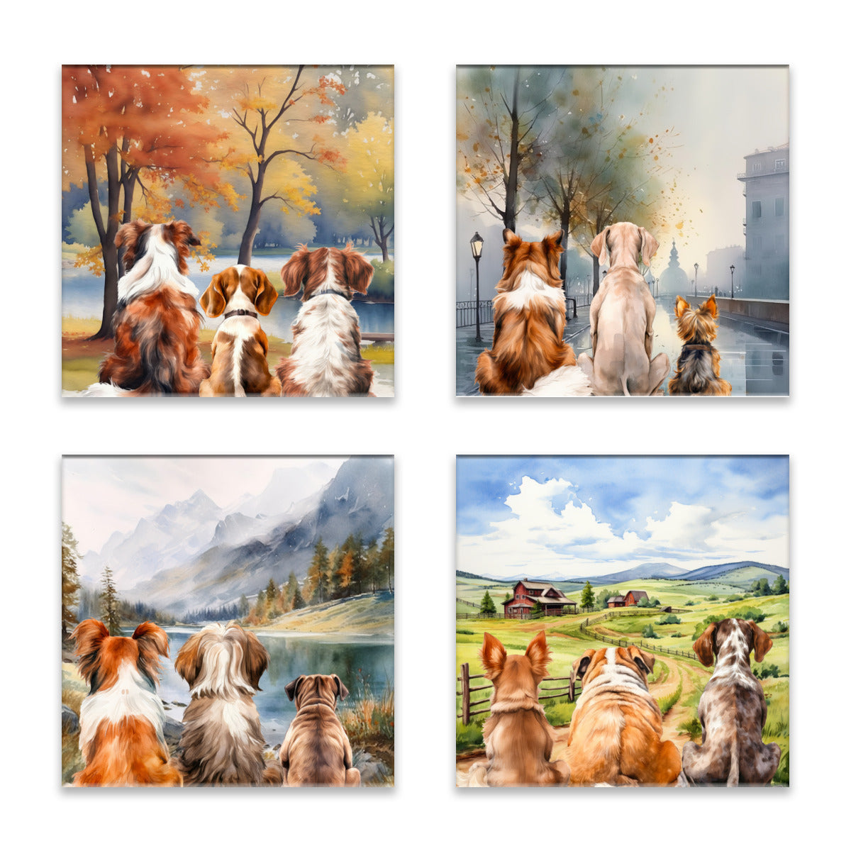 Canine Friends Coasters- Set of 4