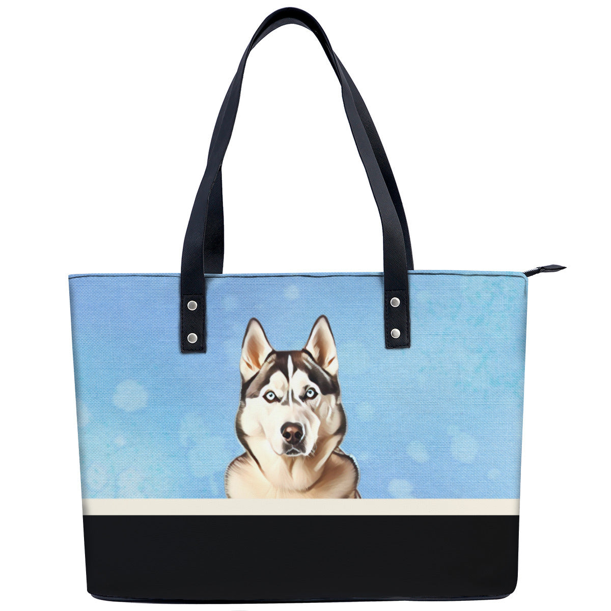 Siberian Husky PU Leather Handbag Tote