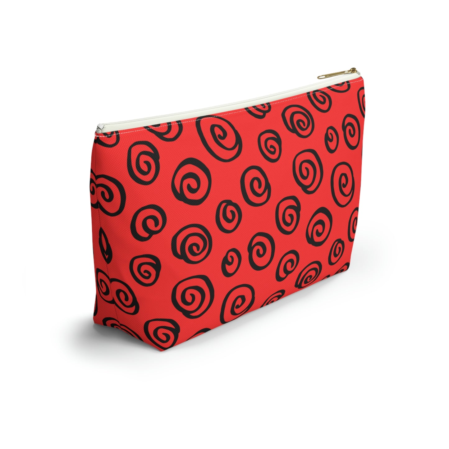 Black Swirl Red Accessory Pouch w T-bottom