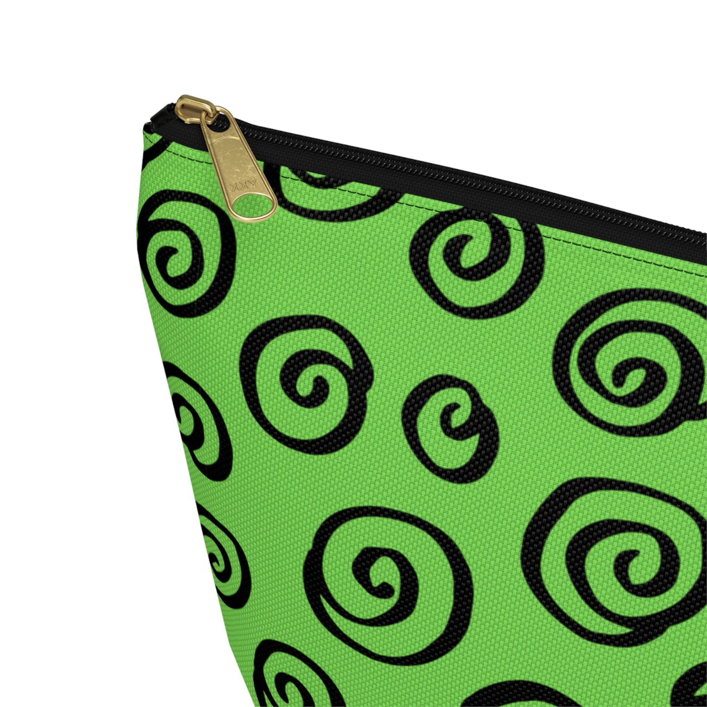 Black Swirl Green Accessory Pouch w T-bottom