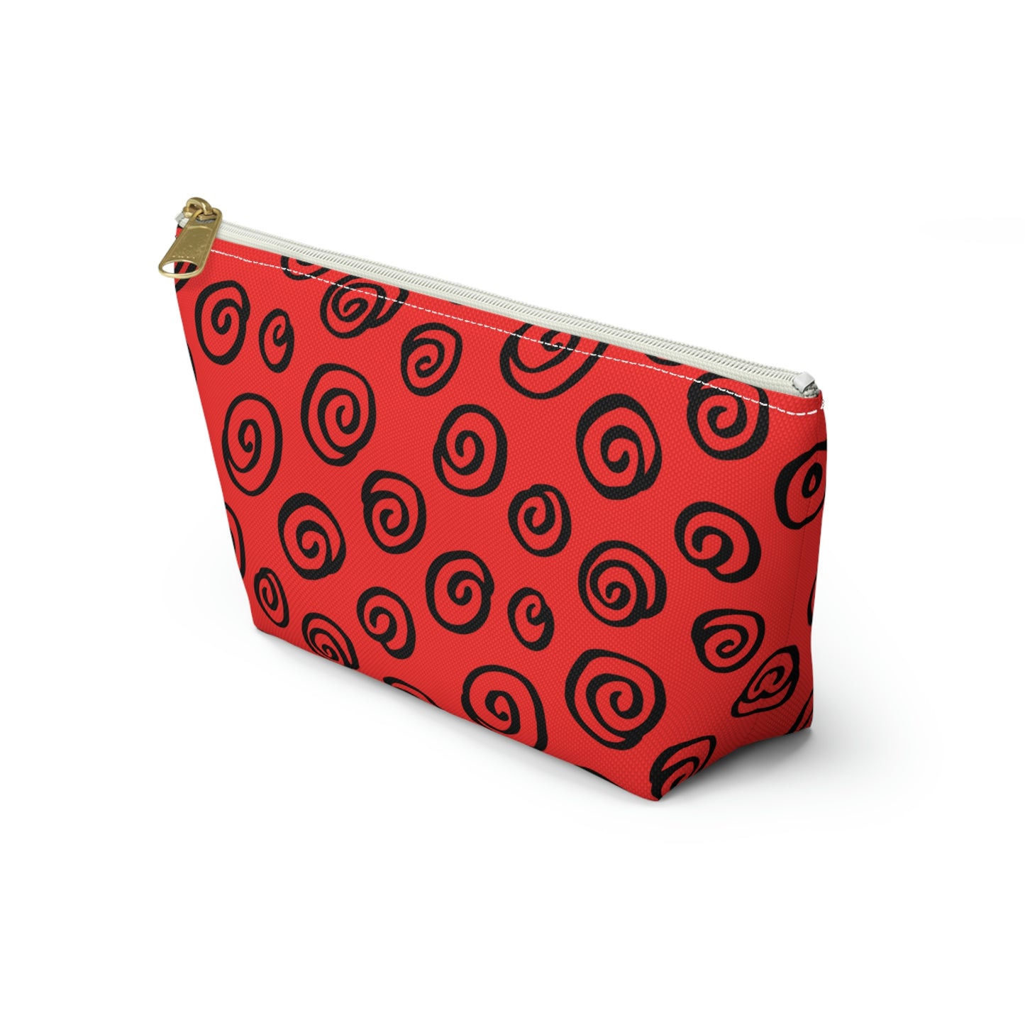 Black Swirl Red Accessory Pouch w T-bottom