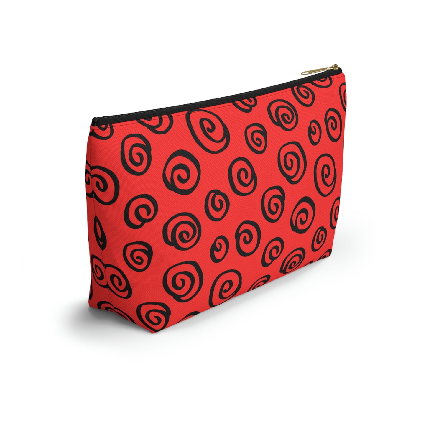 Black Swirl Red Accessory Pouch w T-bottom