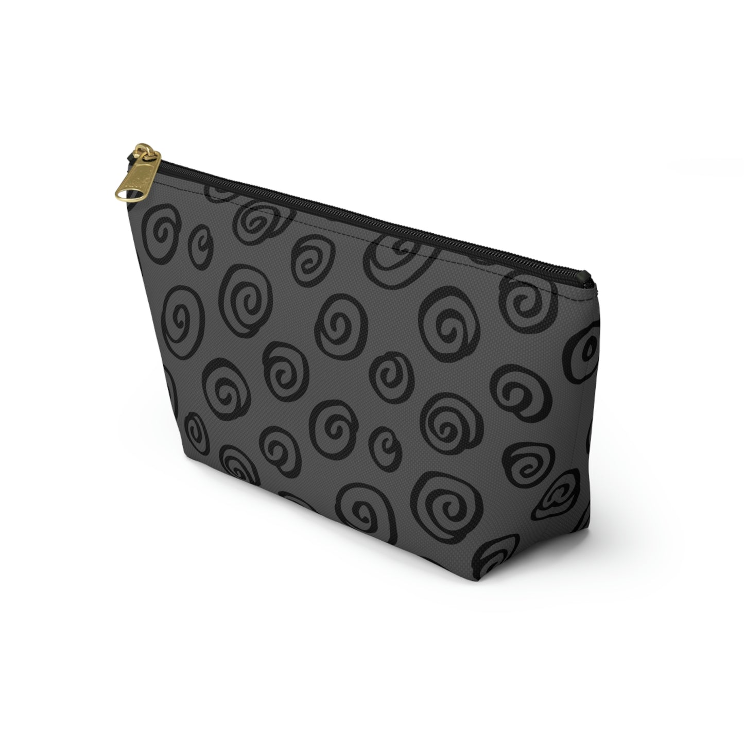 Black Swirl Charcoal Accessory Pouch w T-bottom