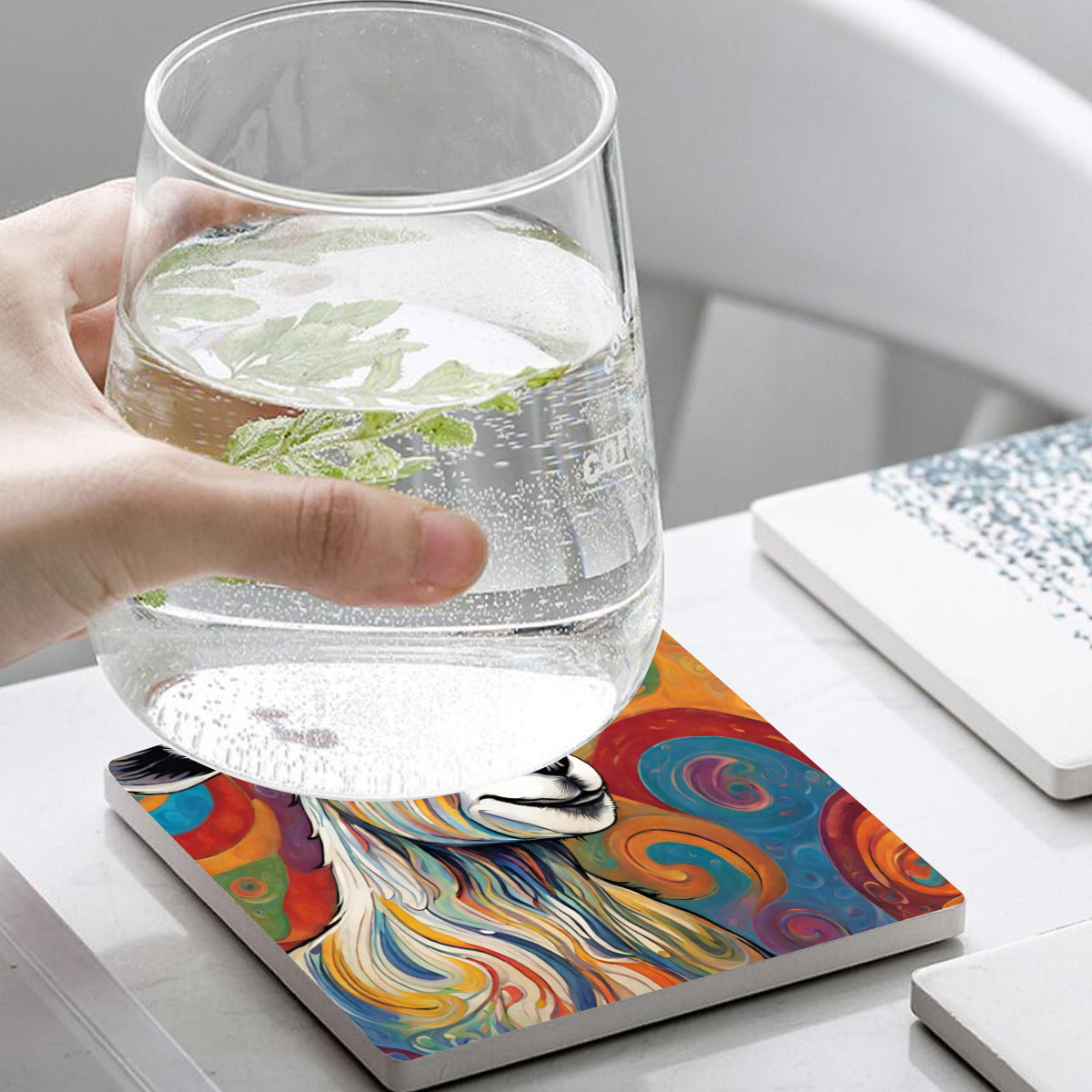 Colorful Goats Absorbent Coasters- Set of 4