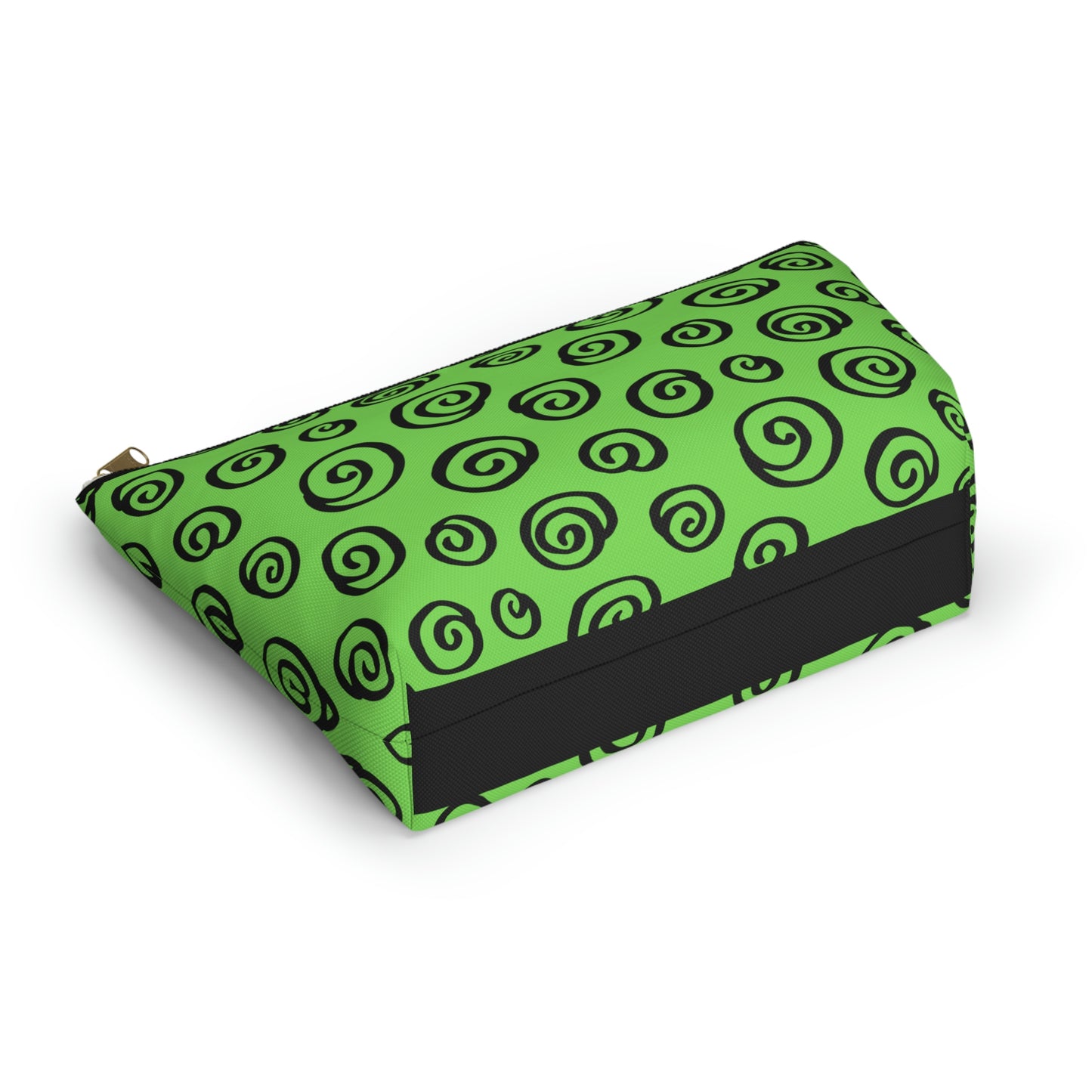 Black Swirl Green Accessory Pouch w T-bottom