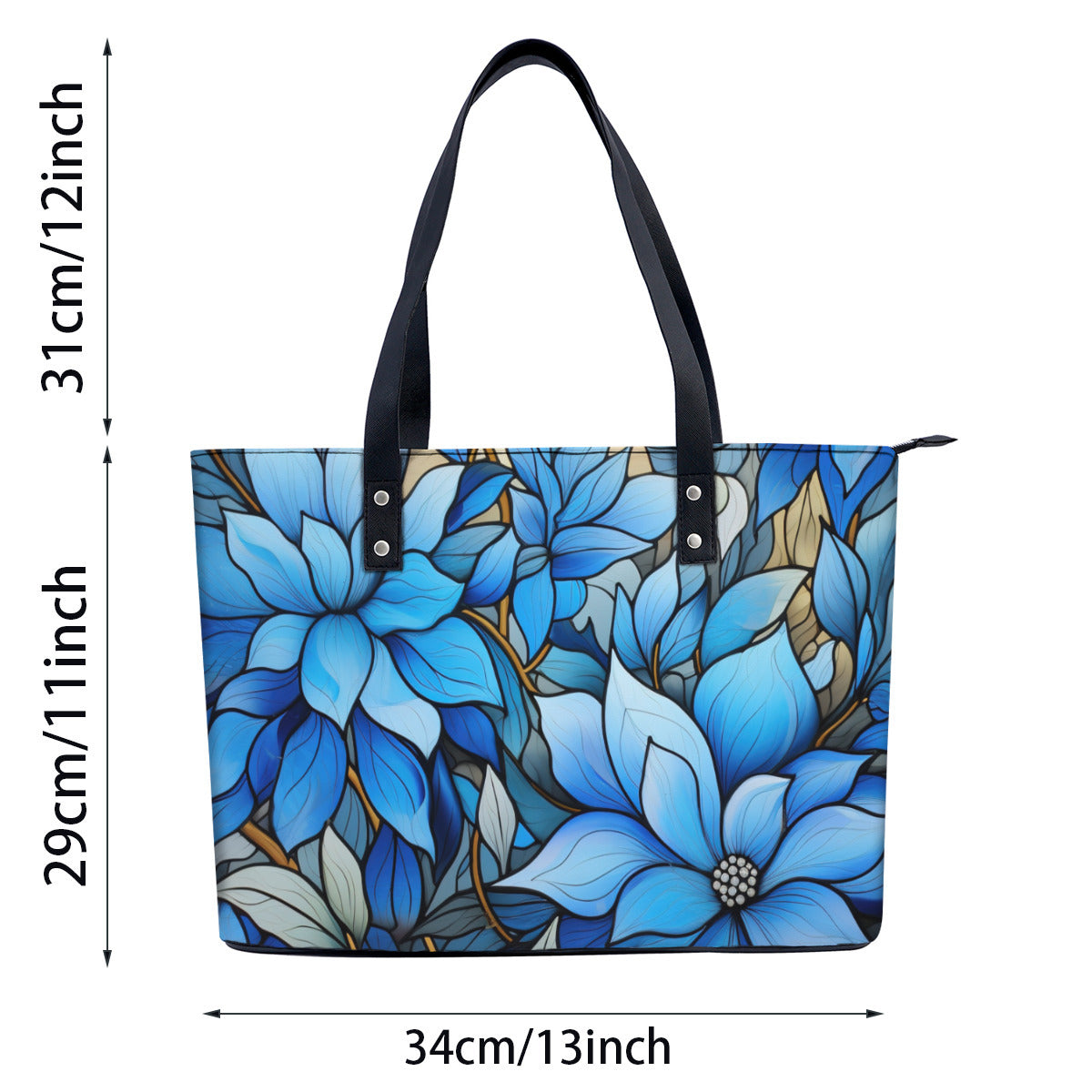 Blue Swayze PU Leather Handbag Tote