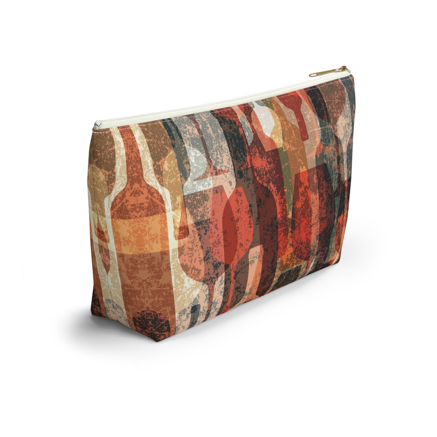 Wine Collage Accessory Pouch w T-bottom