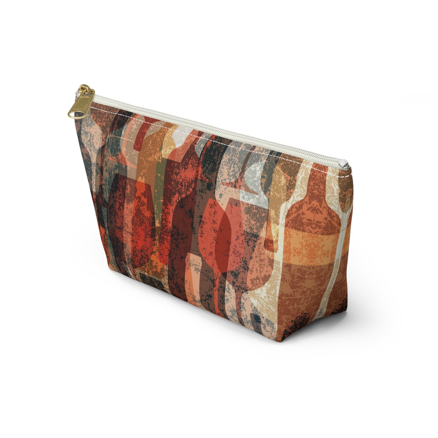 Wine Collage Accessory Pouch w T-bottom