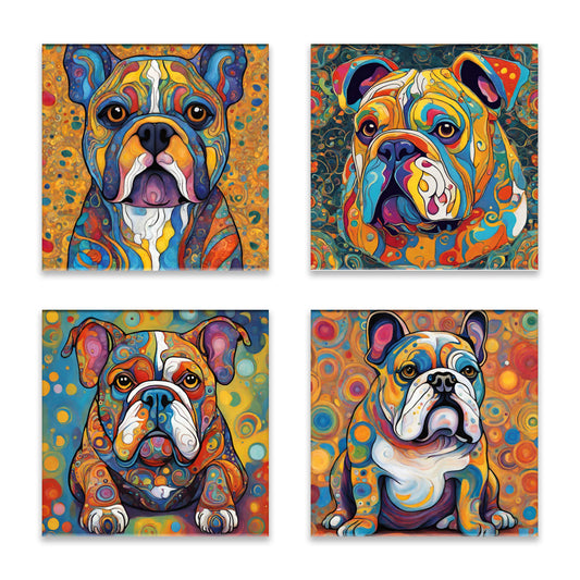 Far Out Frenchie Absorbent Coasters- Set of 4