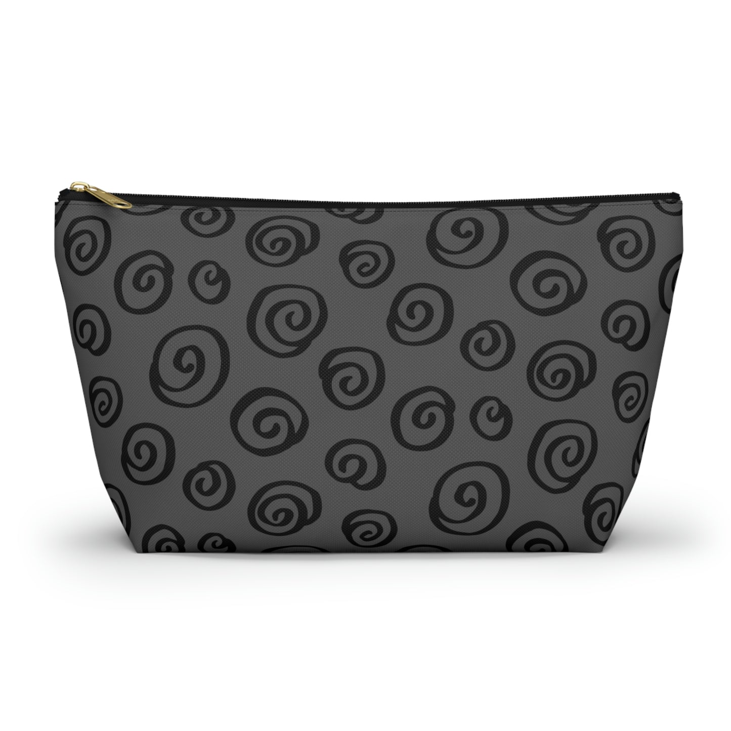 Black Swirl Charcoal Accessory Pouch w T-bottom