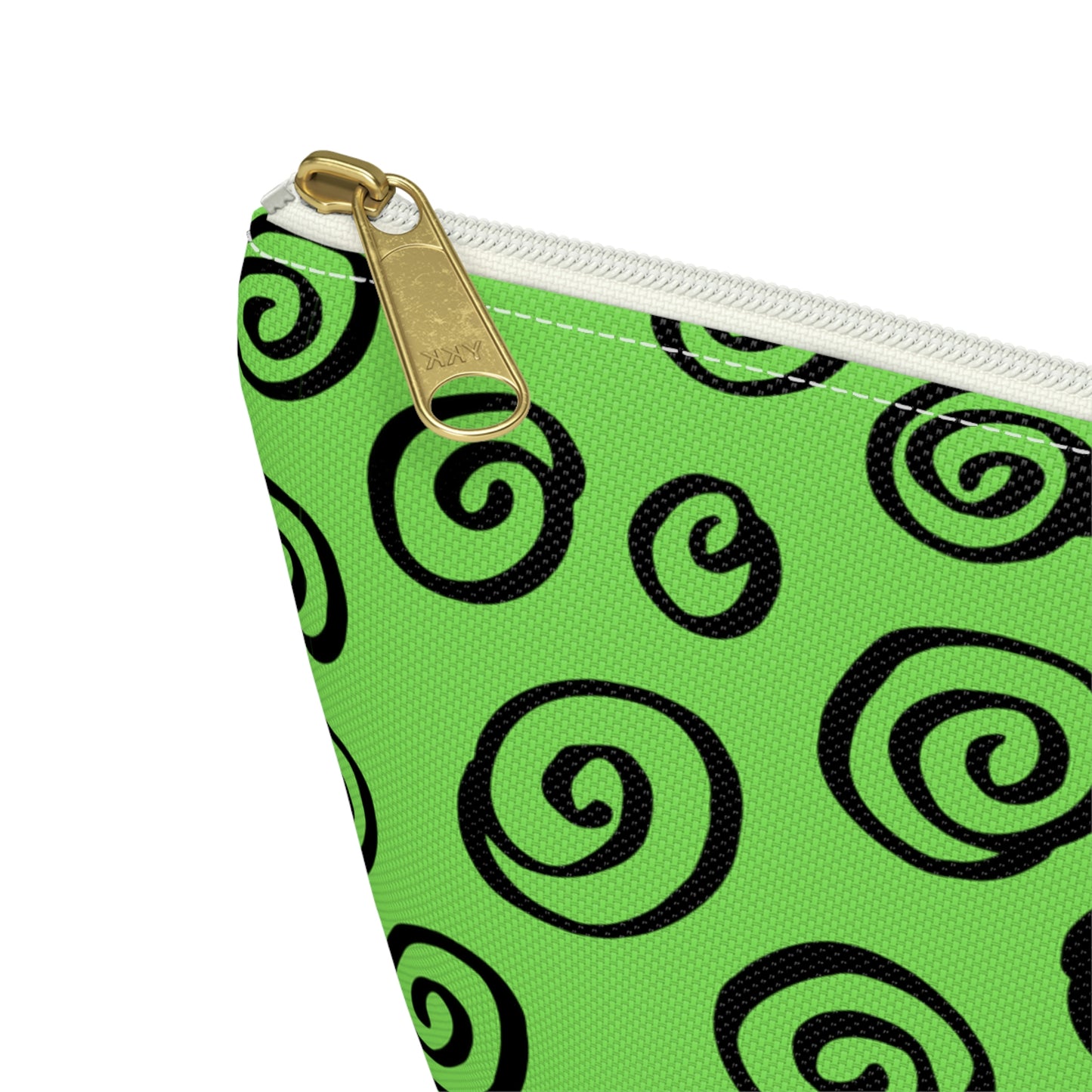 Black Swirl Green Accessory Pouch w T-bottom