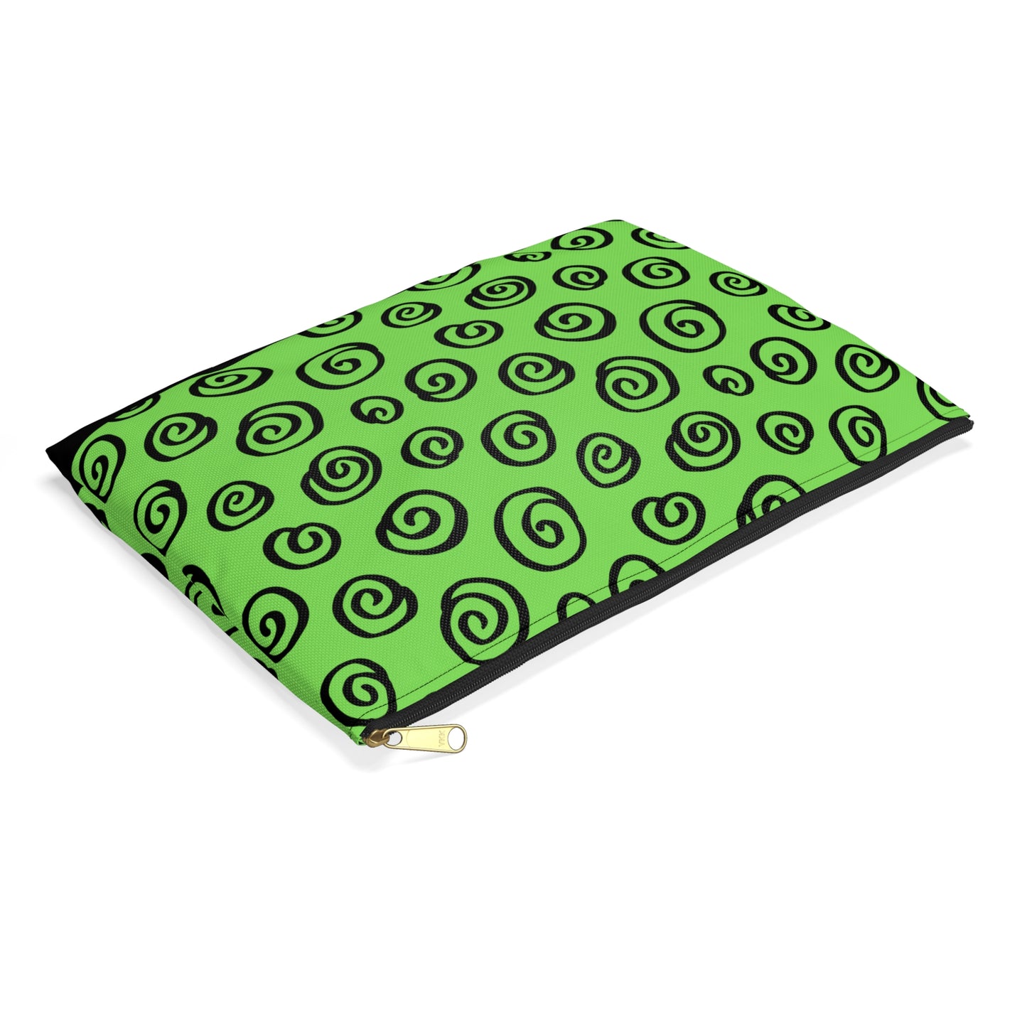 Black Swirl Green Accessory Pouch