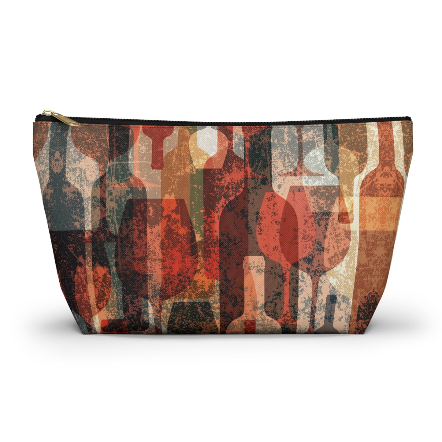 Wine Collage Accessory Pouch w T-bottom