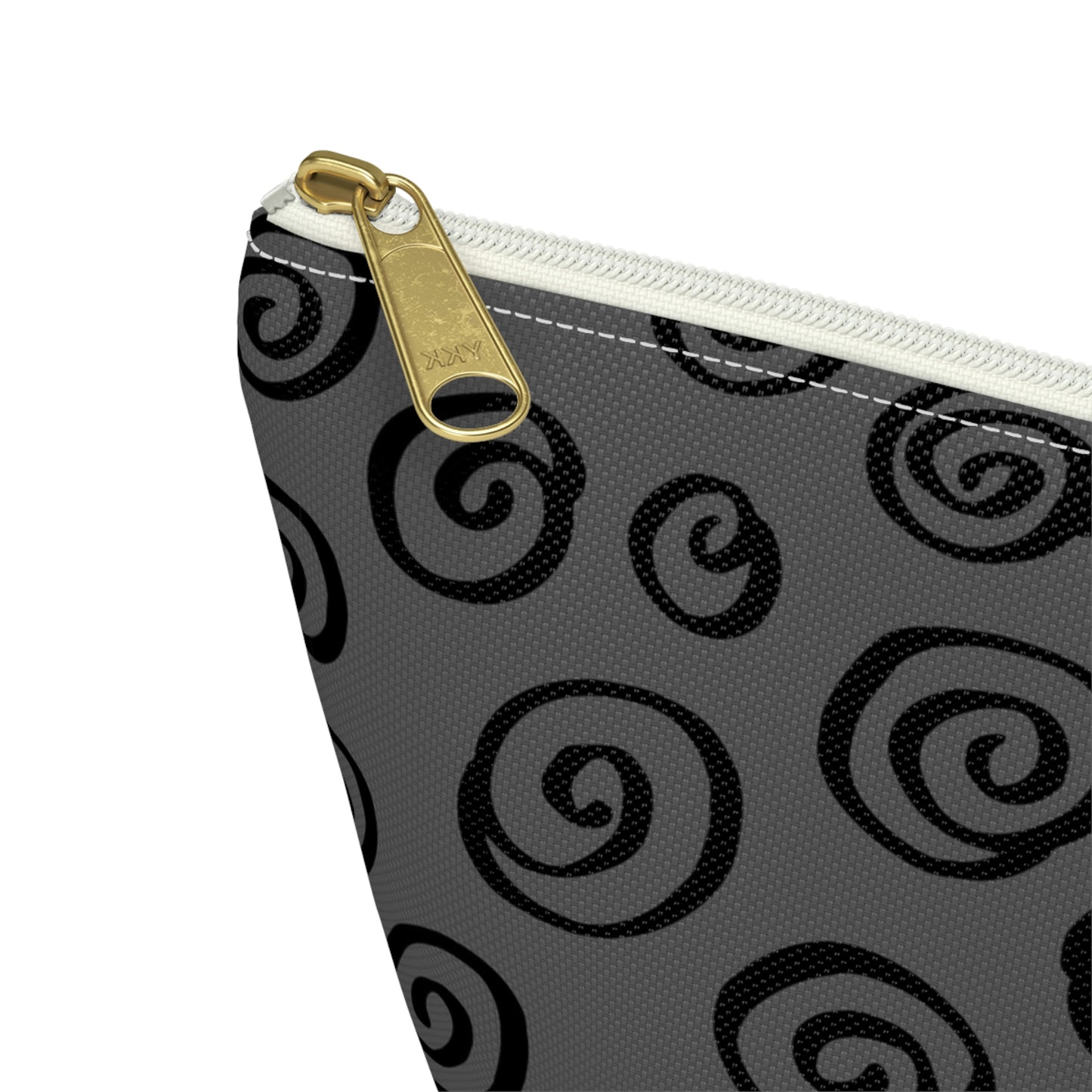 Black Swirl Charcoal Accessory Pouch w T-bottom