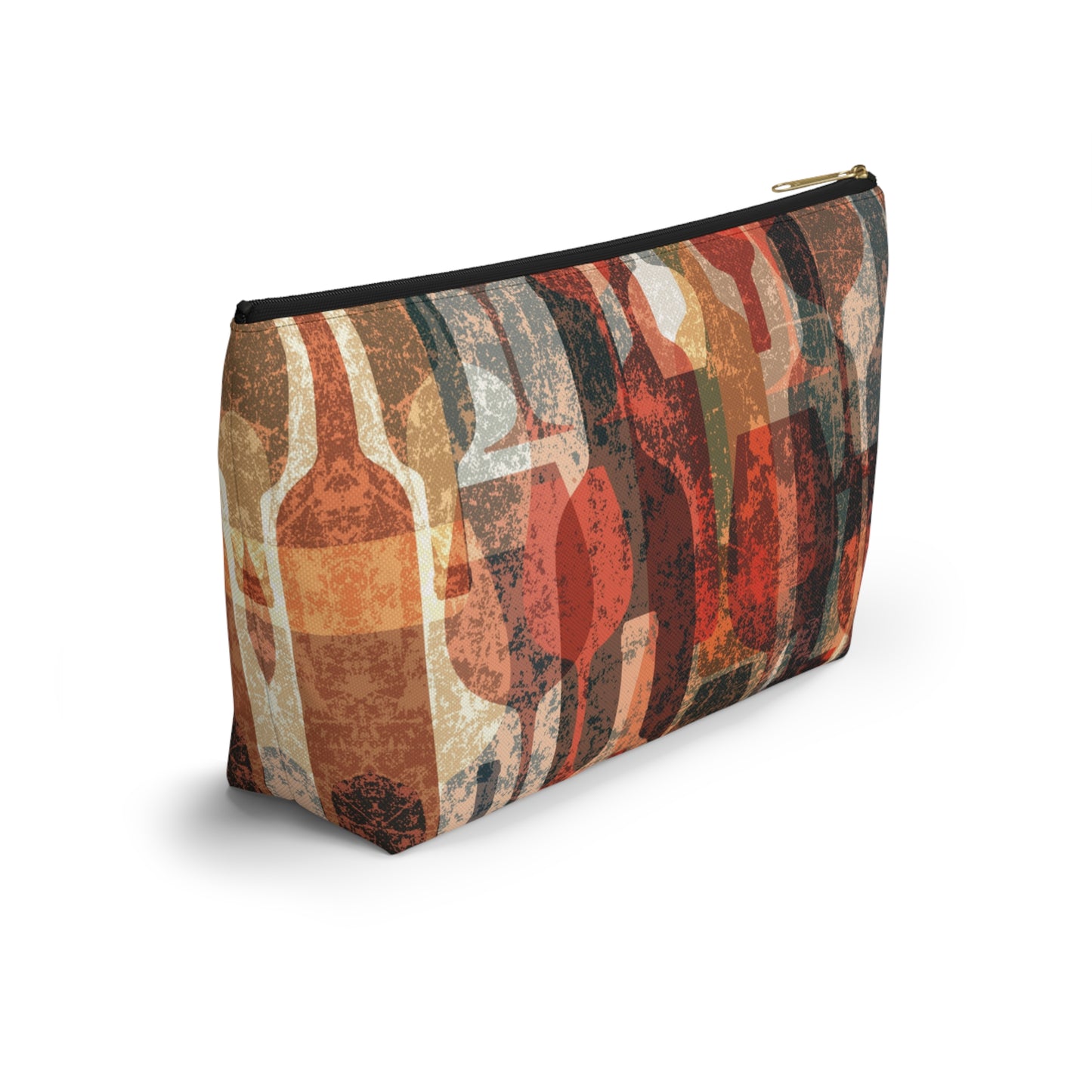 Wine Collage Accessory Pouch w T-bottom