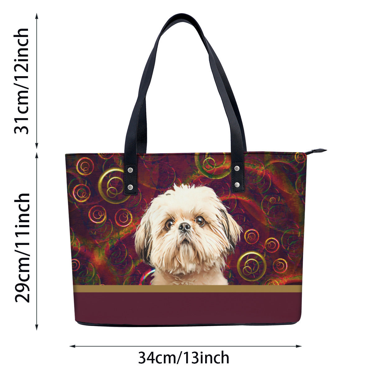 Shih Tzu PU Leather Handbag Tote