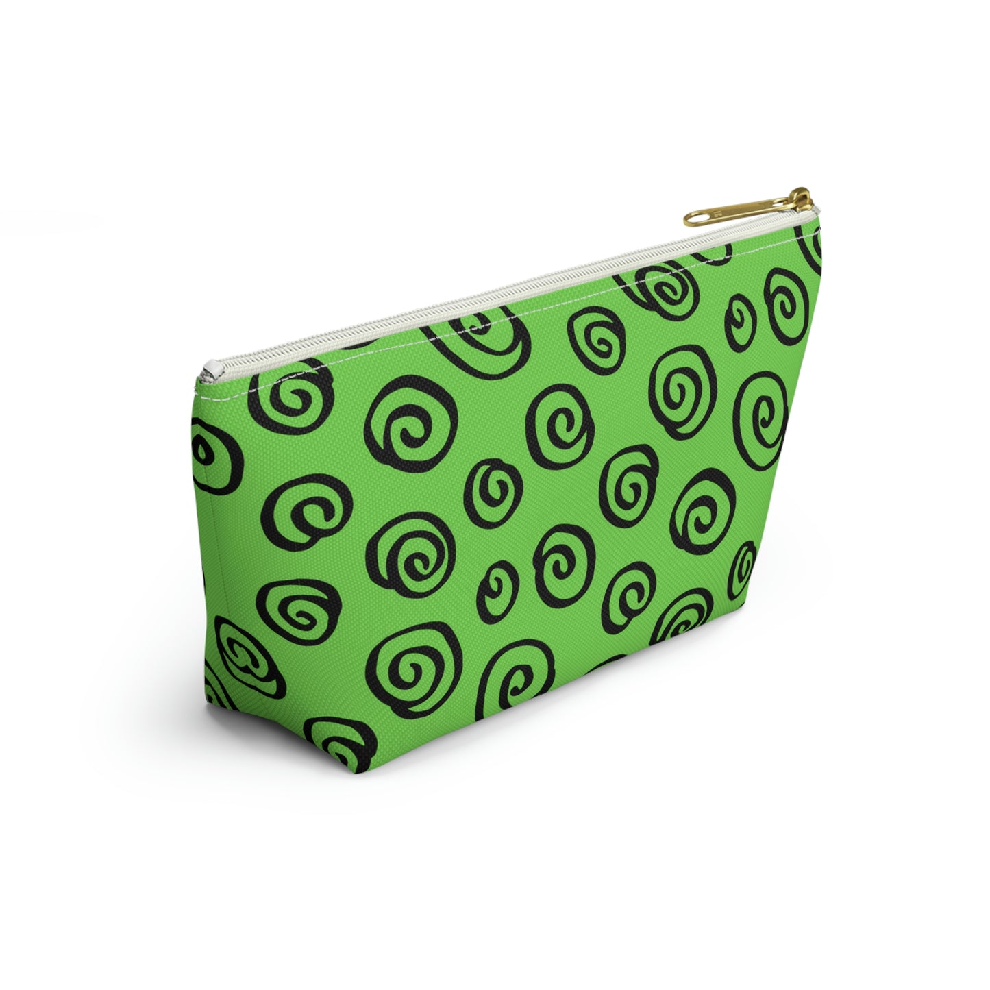 Black Swirl Green Accessory Pouch w T-bottom